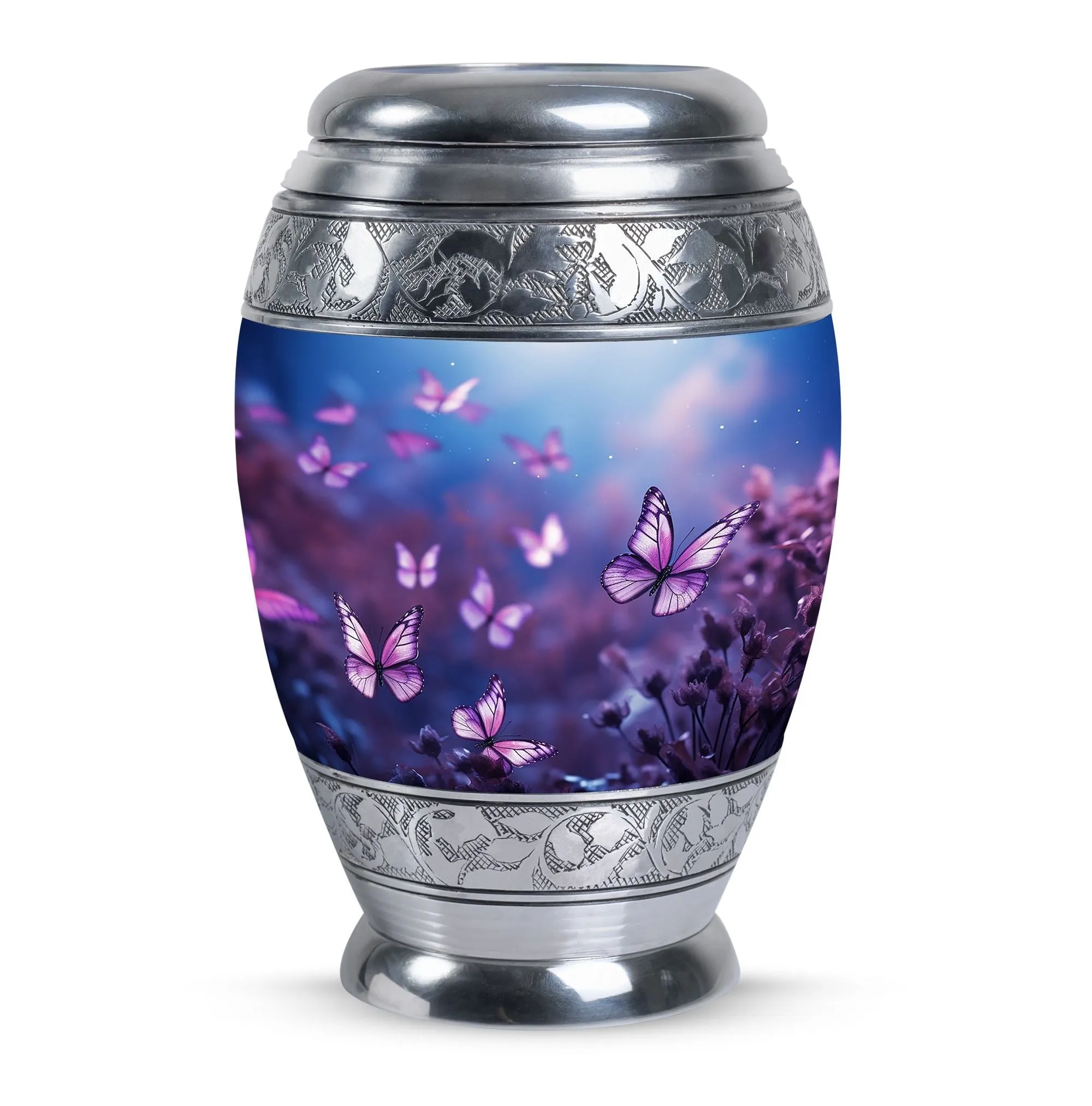 Gentle Rest: Butterflies in Forest Cremation Urn For Ashes