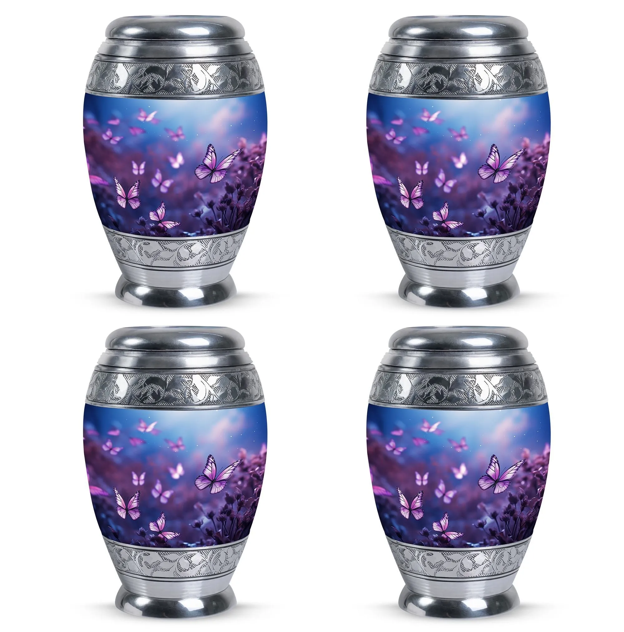 Gentle Rest: Butterflies in Forest Cremation Urn For Ashes