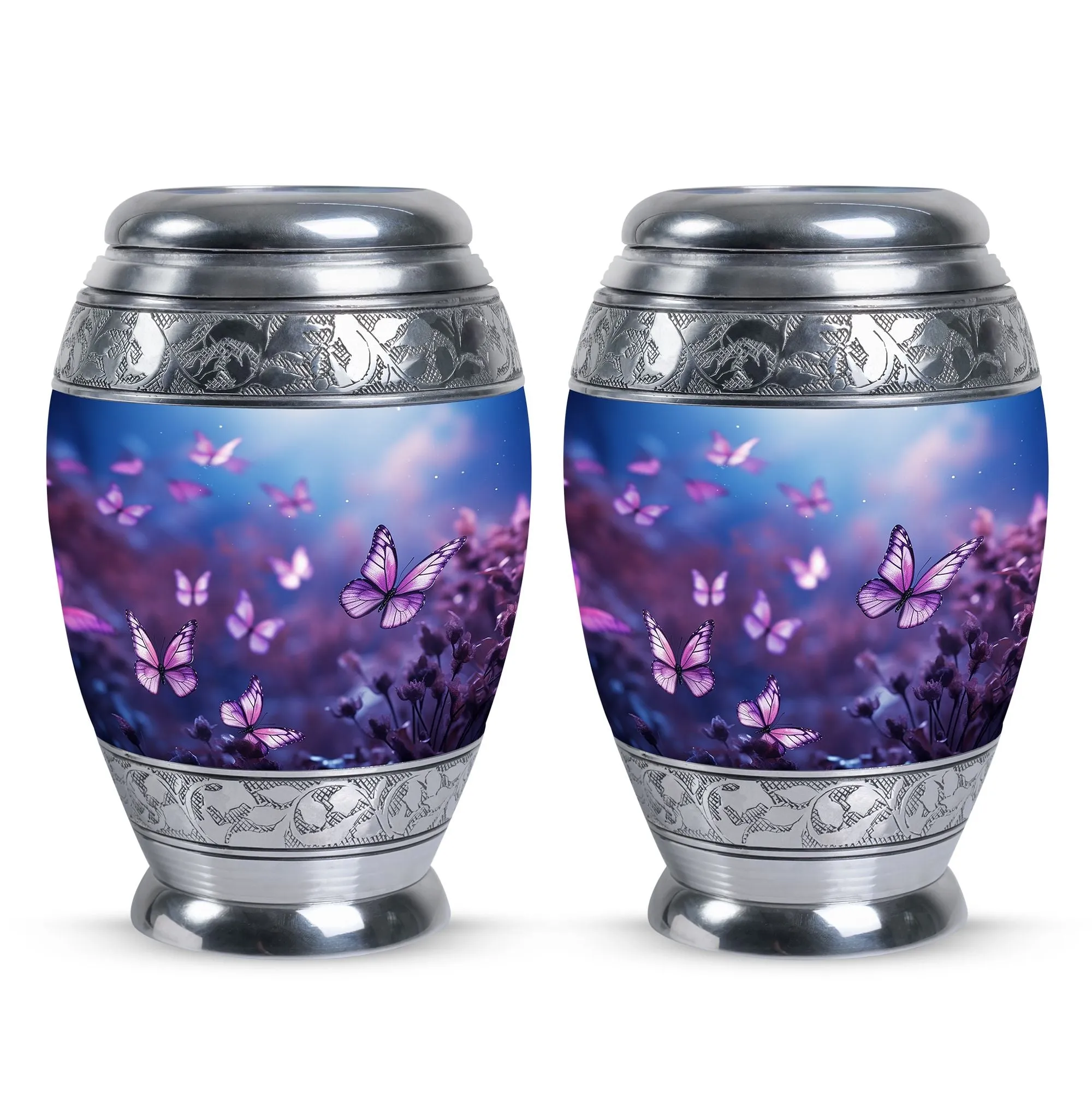 Gentle Rest: Butterflies in Forest Cremation Urn For Ashes