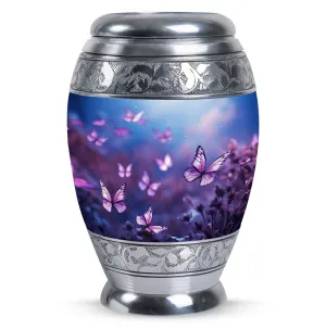 Gentle Rest: Butterflies in Forest Cremation Urn For Ashes