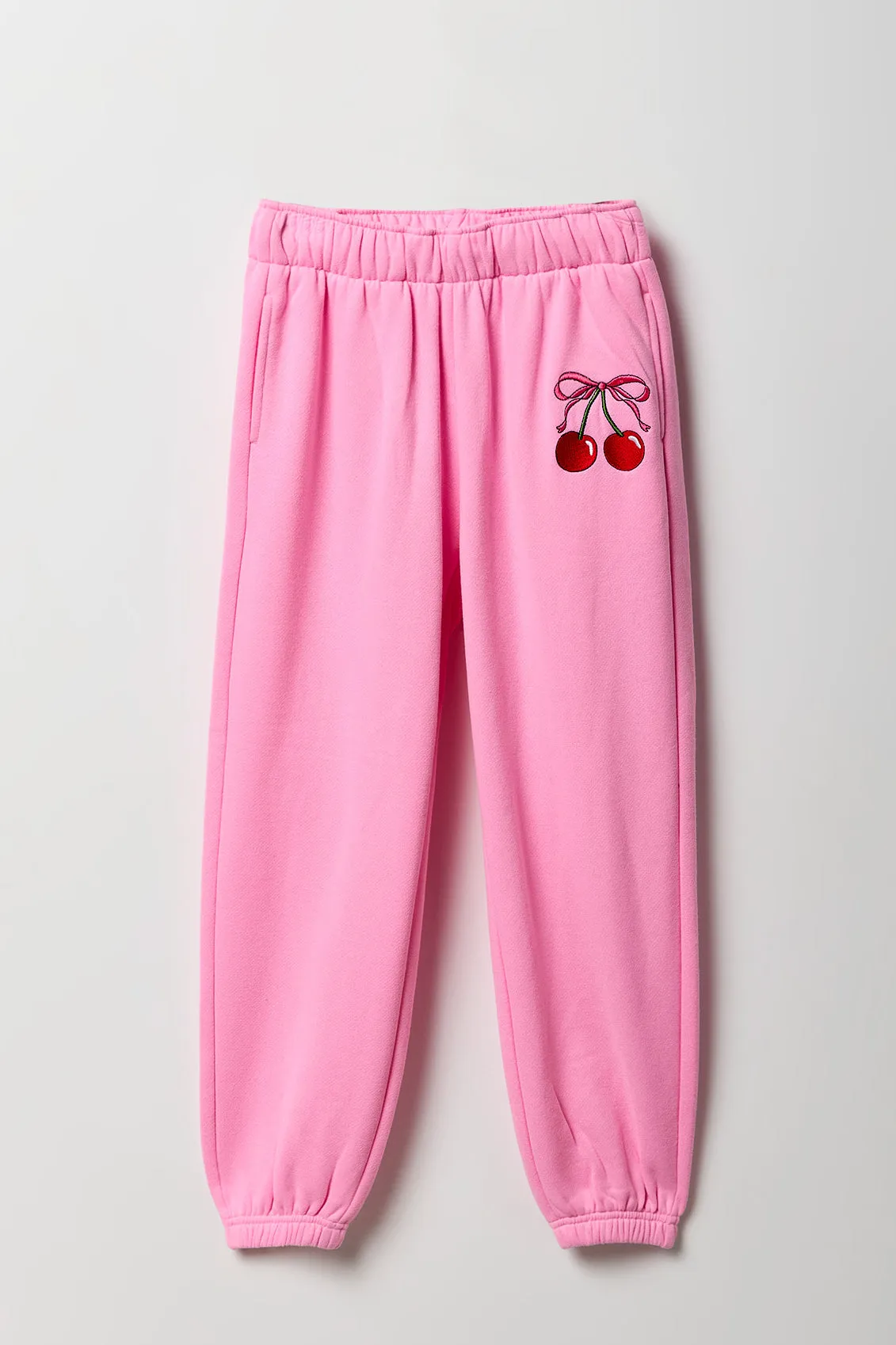Girls Embroidered Fleece Jogger