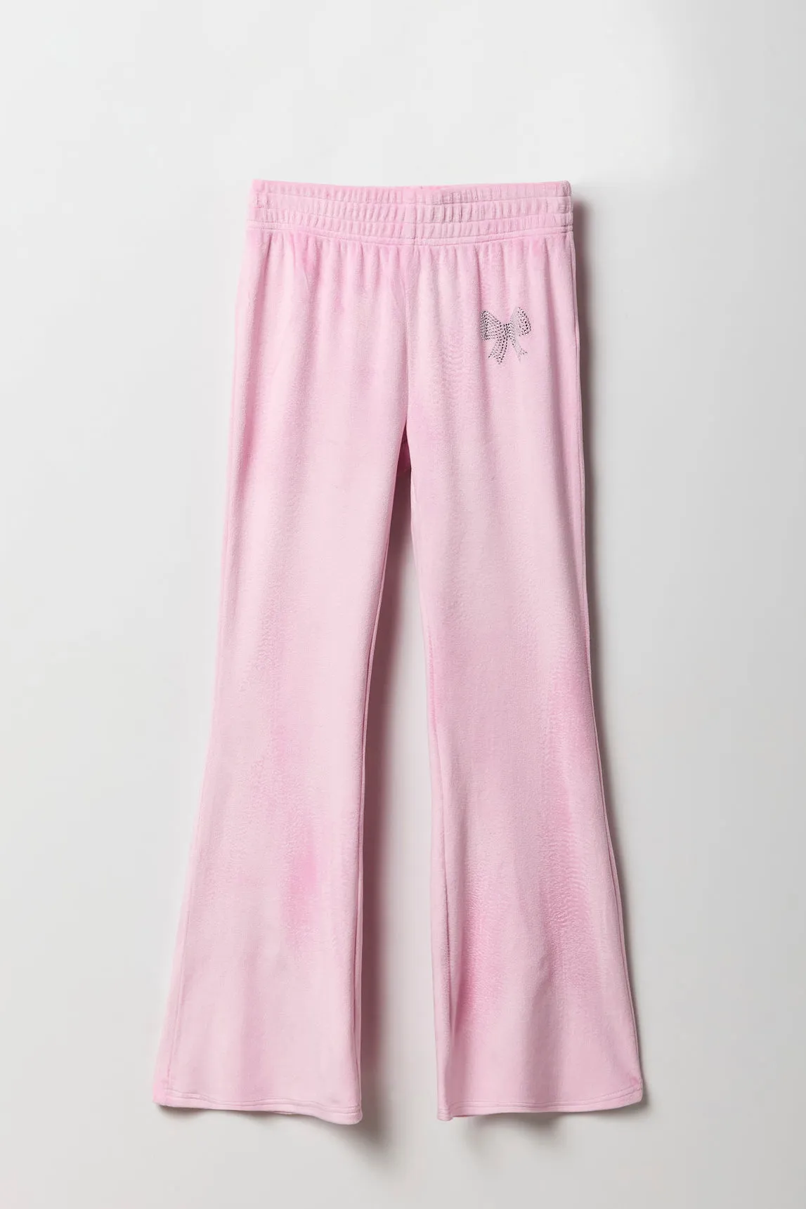 Girls Velour Quarter Flare Pant