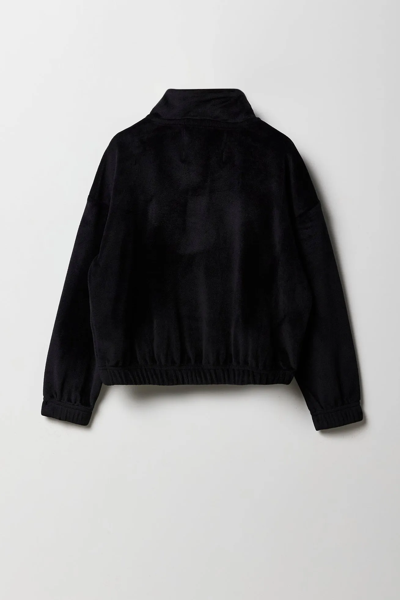 Girls Velour Quarter Zip Sweatshirt