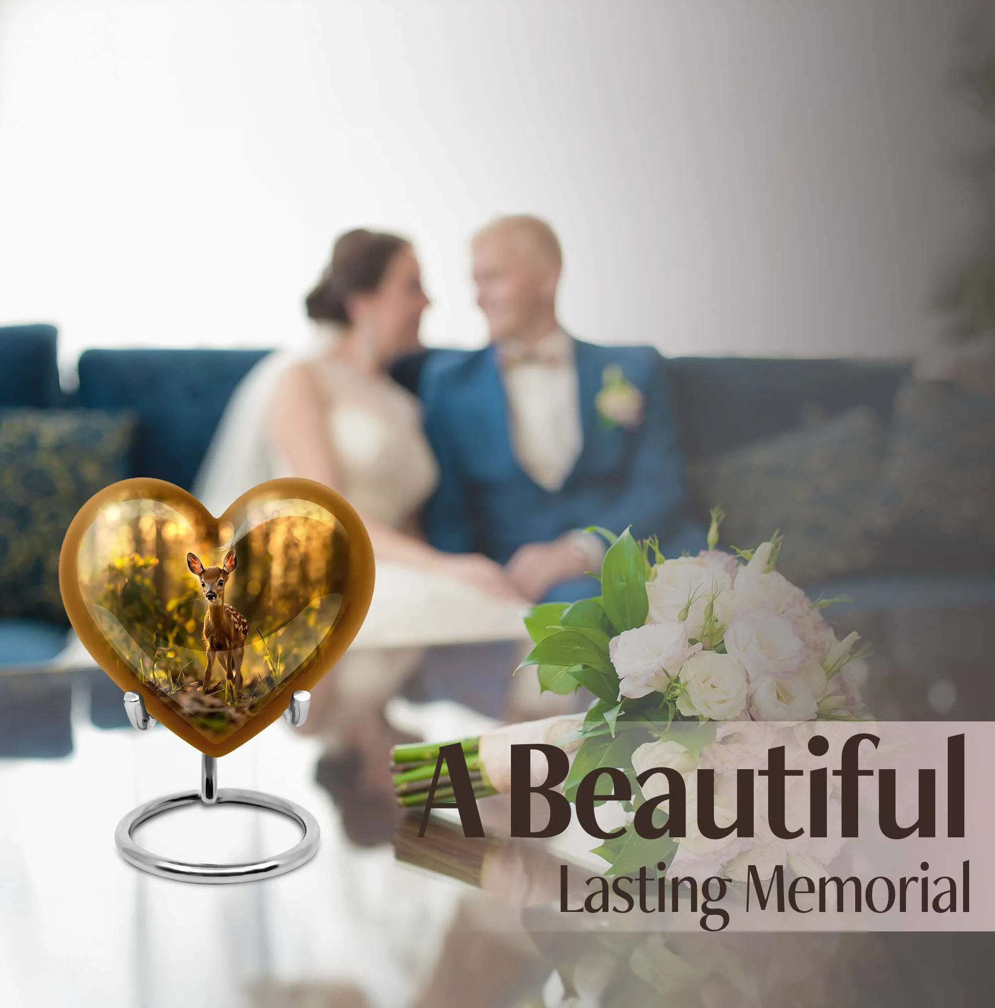 Gracious Remembrance - Deer Cremation Medium Urn for Endearing Touch