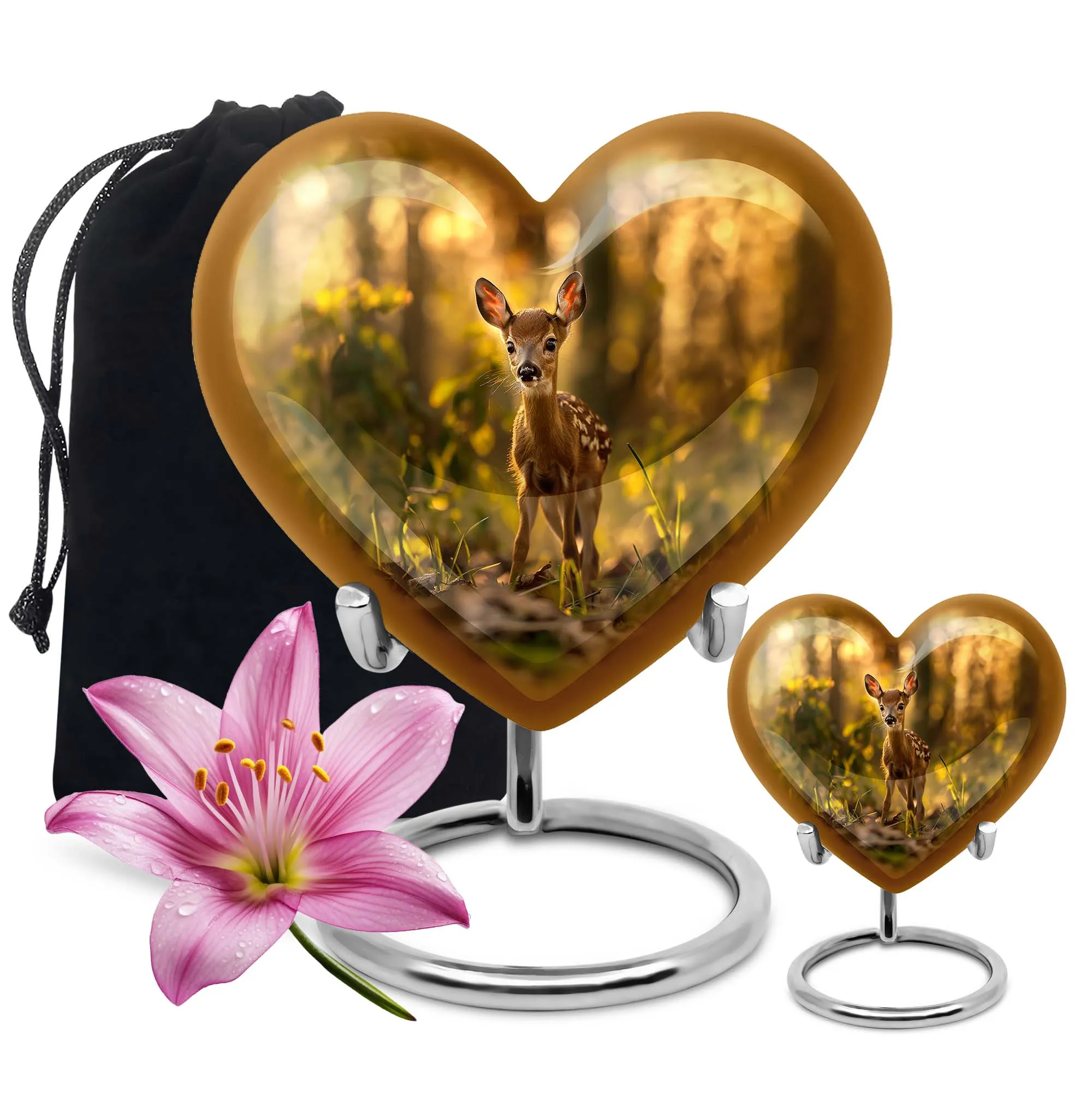 Gracious Remembrance - Deer Cremation Medium Urn for Endearing Touch
