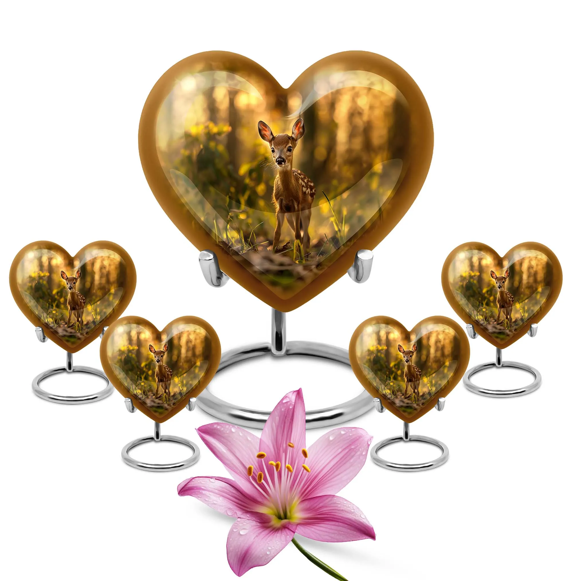Gracious Remembrance - Deer Cremation Medium Urn for Endearing Touch