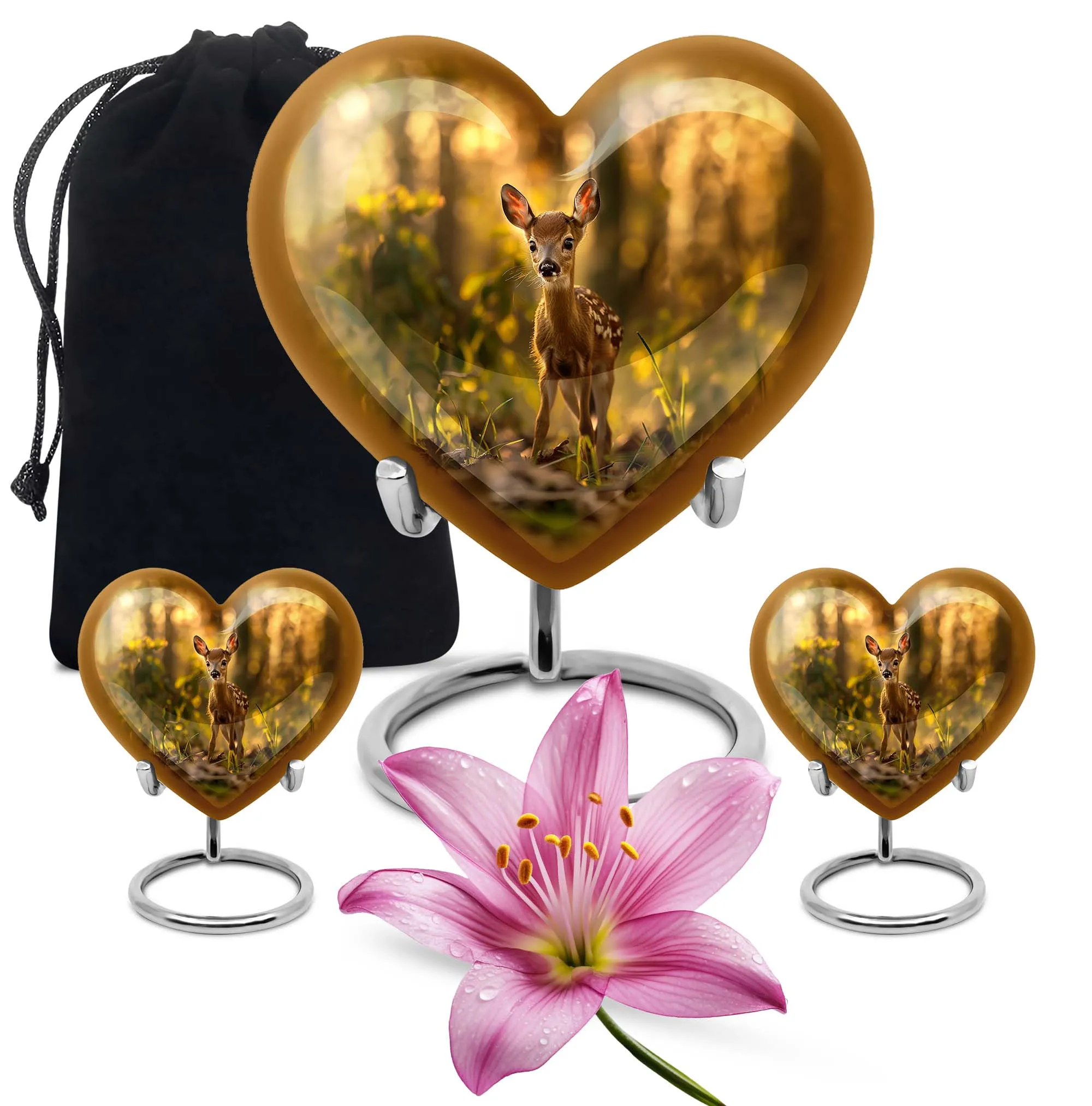 Gracious Remembrance - Deer Cremation Medium Urn for Endearing Touch
