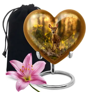Gracious Remembrance - Deer Cremation Medium Urn for Endearing Touch