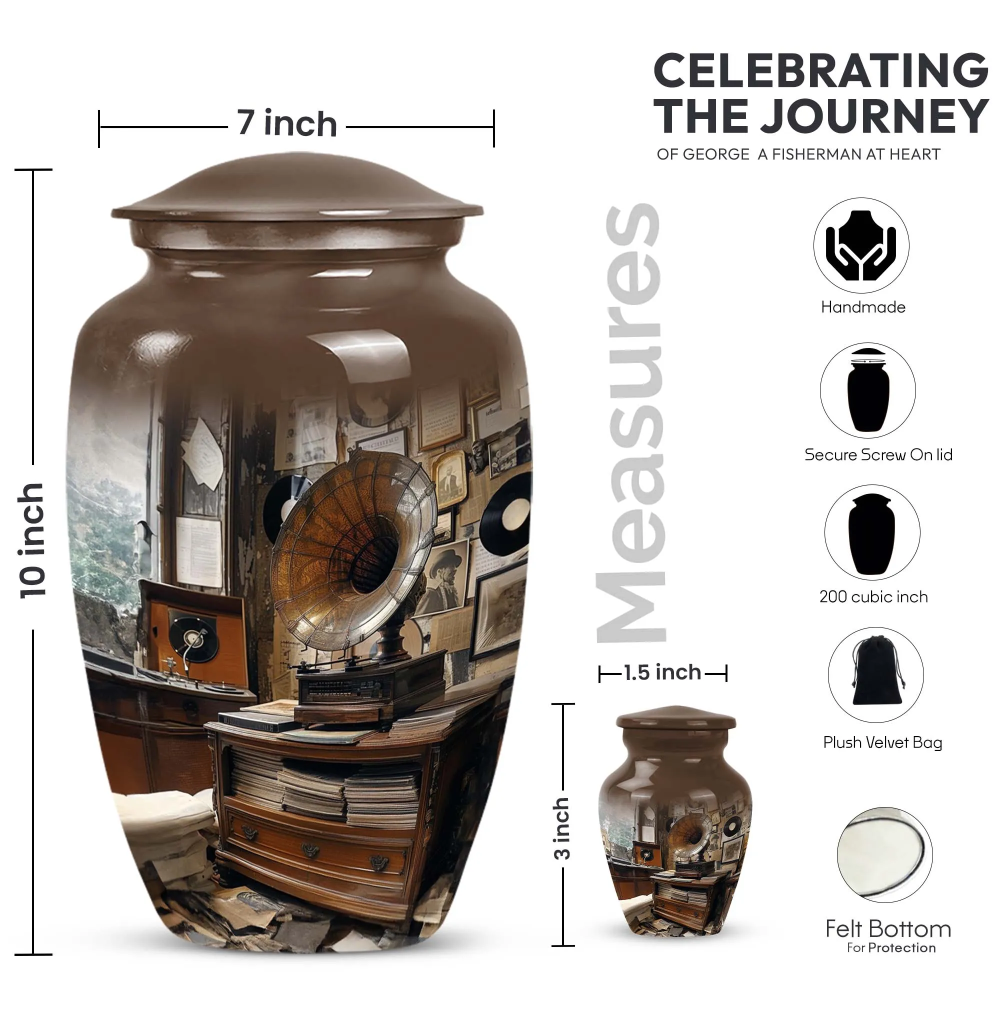 Gramophone Urn: A Timeless Memorial for Loved Ones