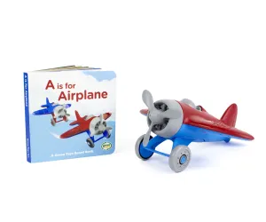 Green Toys Airplane and A is for Airplane Board Book Set