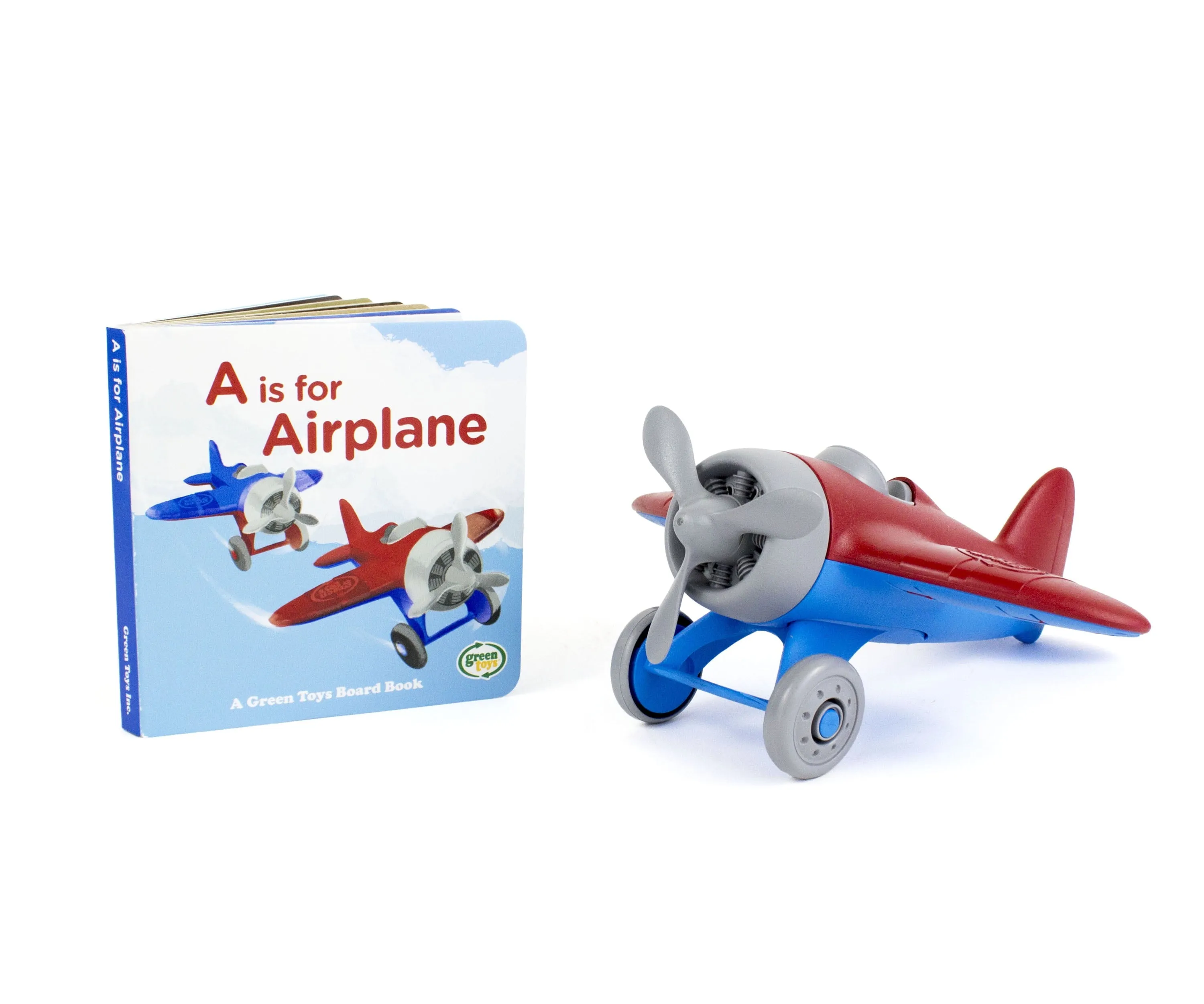 Green Toys Airplane and A is for Airplane Board Book Set