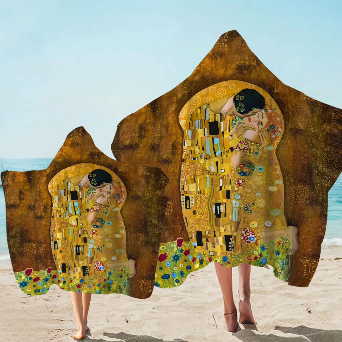 Gustav Klimt The Kiss Hooded Towel