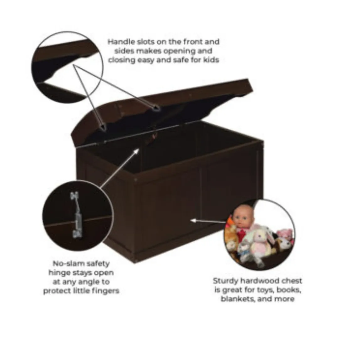 Hardwood Barrel Top Toy Chest - Espresso