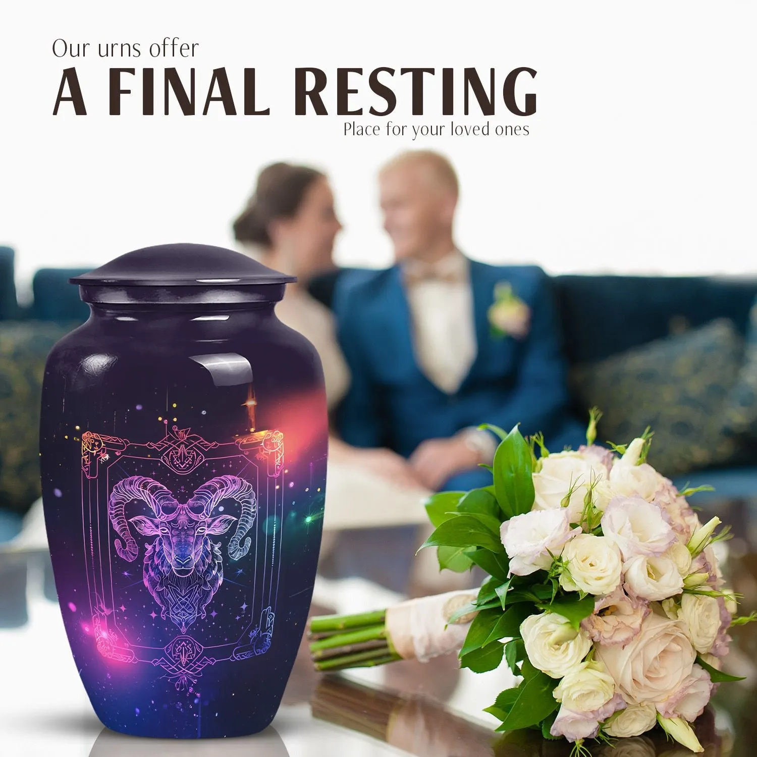 Harmony Zodiac Cremation Tribute - Premium Ashes Urn