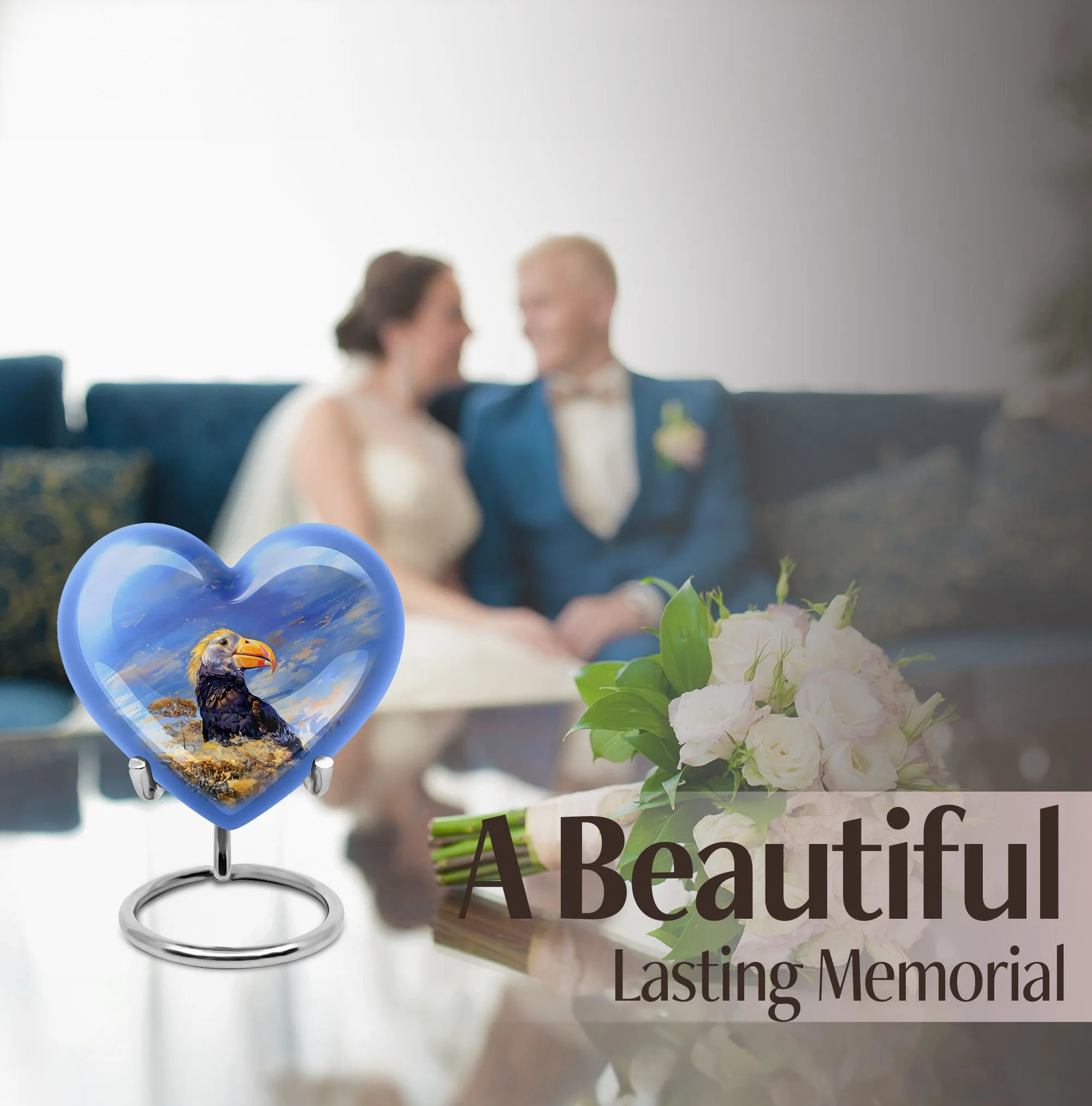 Heartfelt Memories Puffin Bird Ashes Keepsake Urn