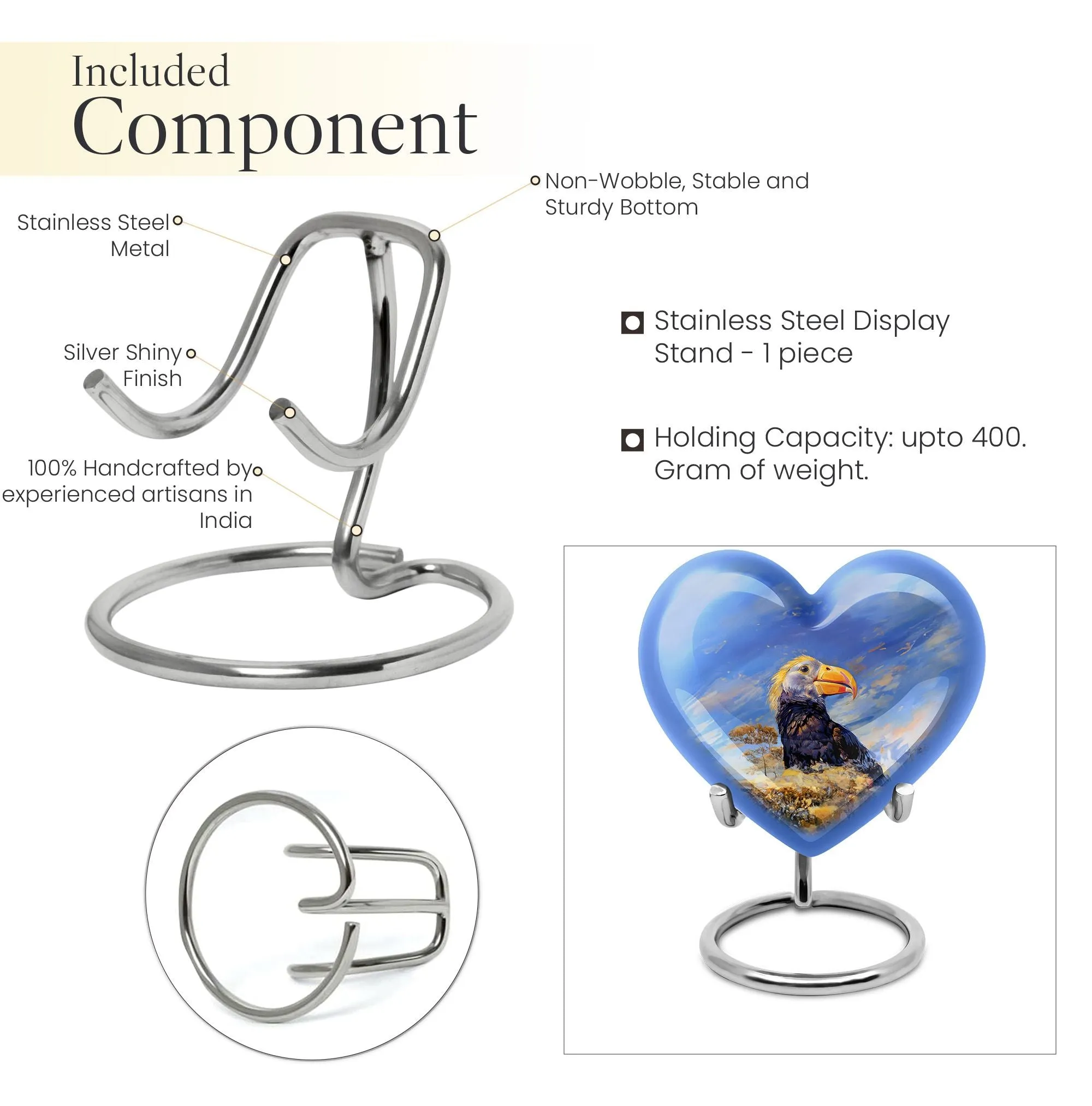 Heartfelt Memories Puffin Bird Ashes Keepsake Urn