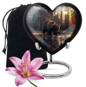 Heartfelt Rememberance - Bear Urn for Women, Purple Meadow Themed