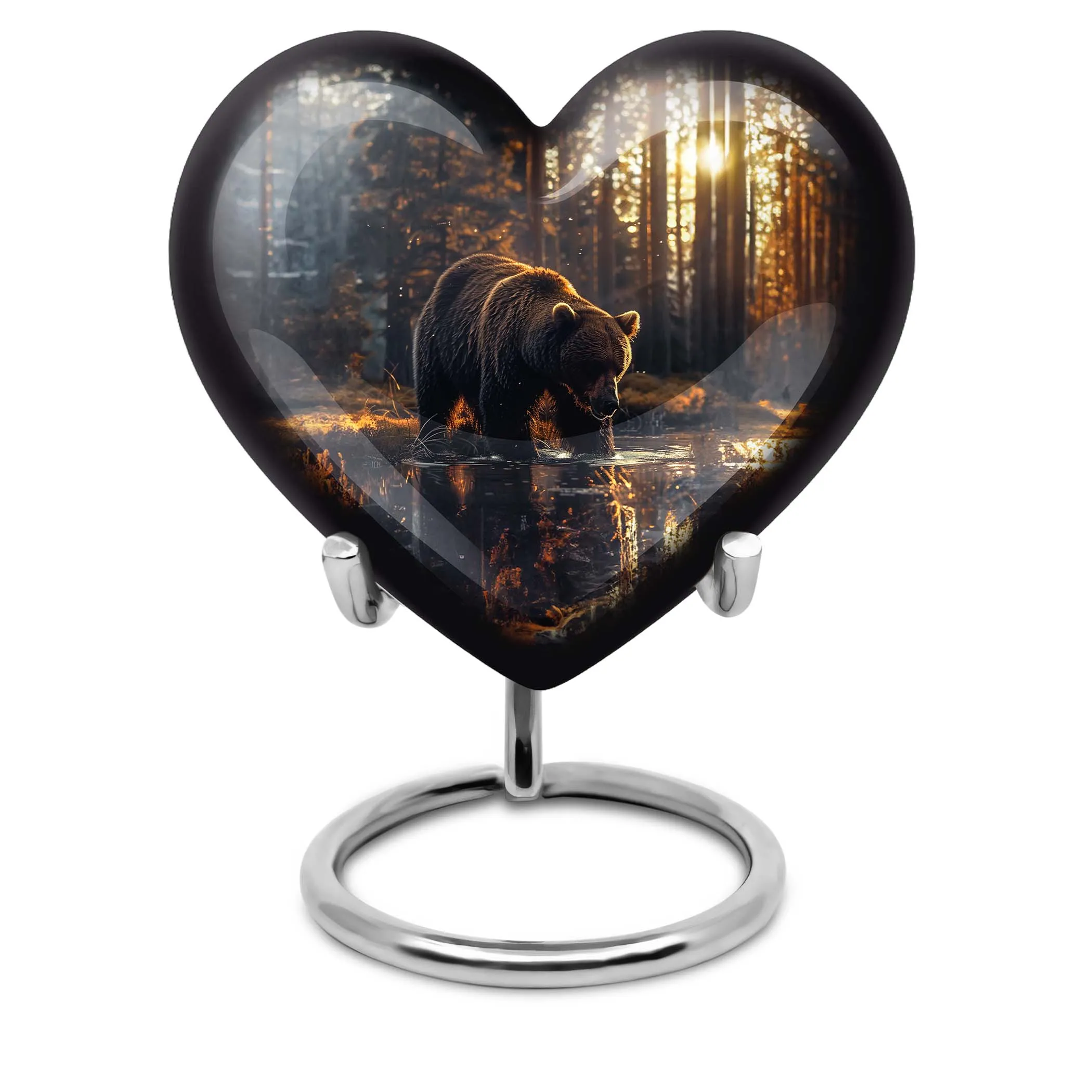 Heartfelt Rememberance - Bear Urn for Women, Purple Meadow Themed