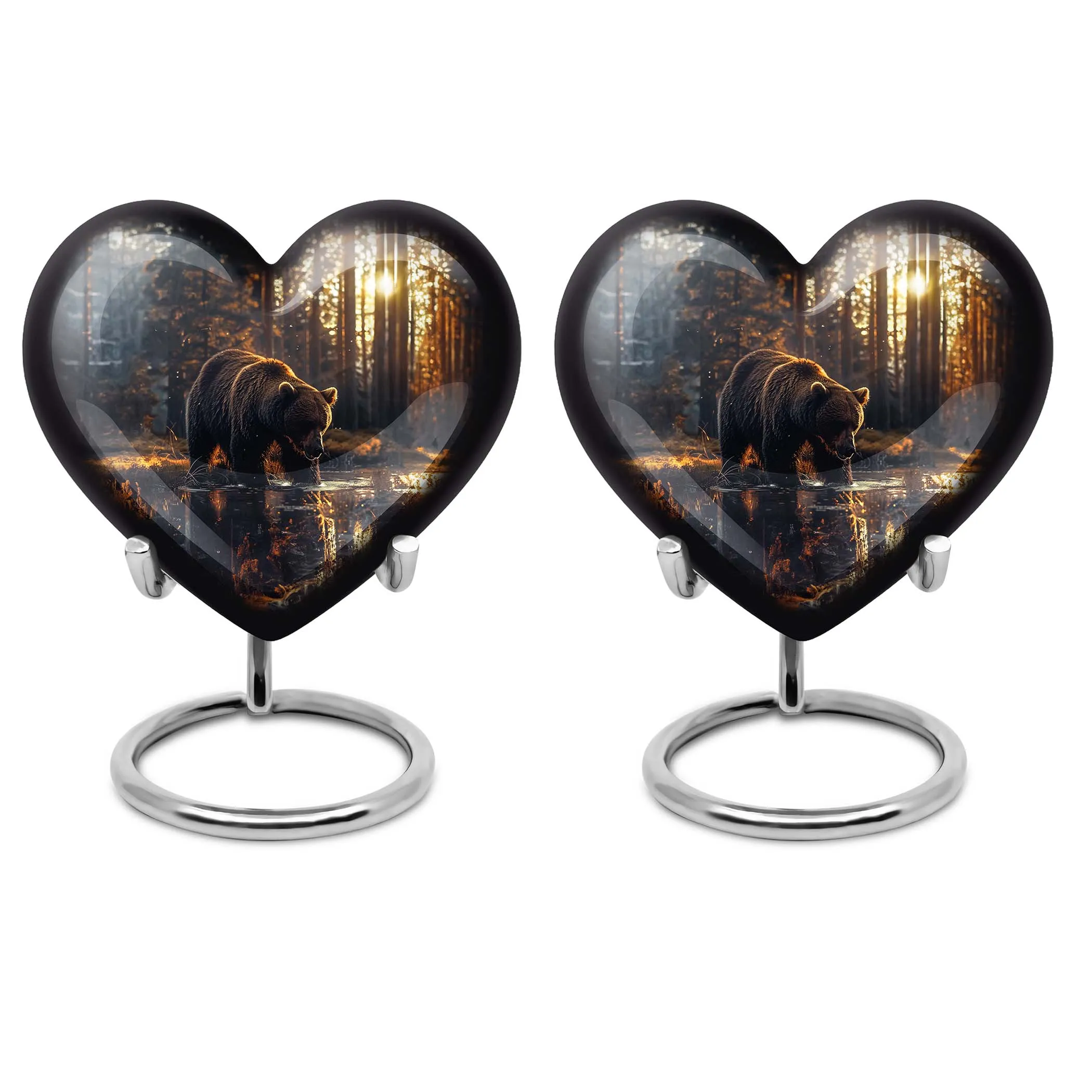 Heartfelt Rememberance - Bear Urn for Women, Purple Meadow Themed