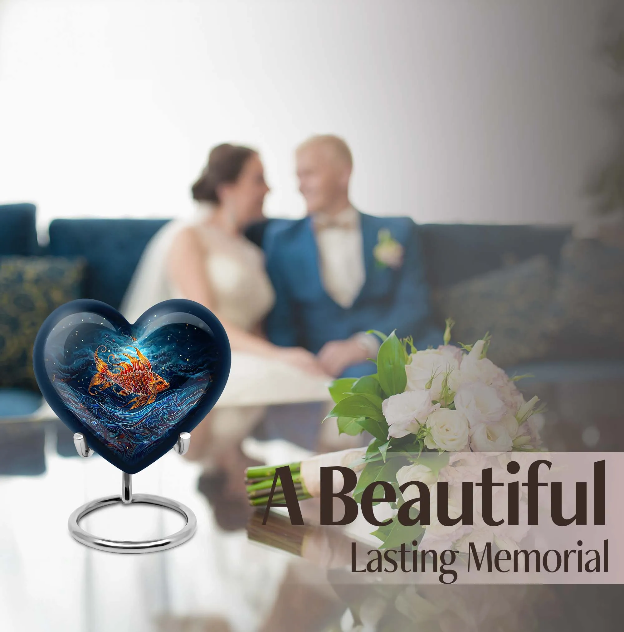 Heartfelt Remembrance - A Contemporary Catholic Cremation Urn