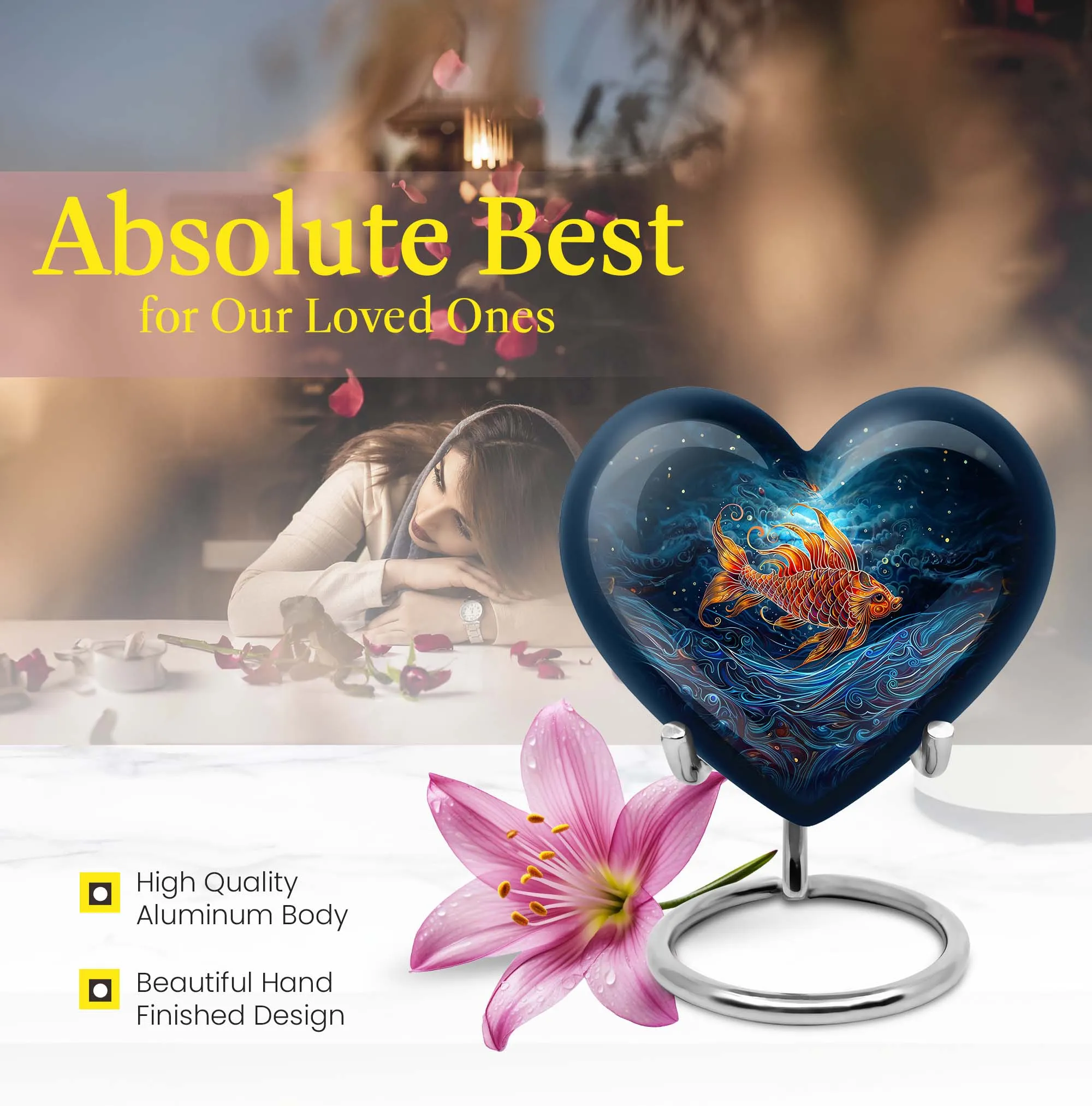 Heartfelt Remembrance - A Contemporary Catholic Cremation Urn