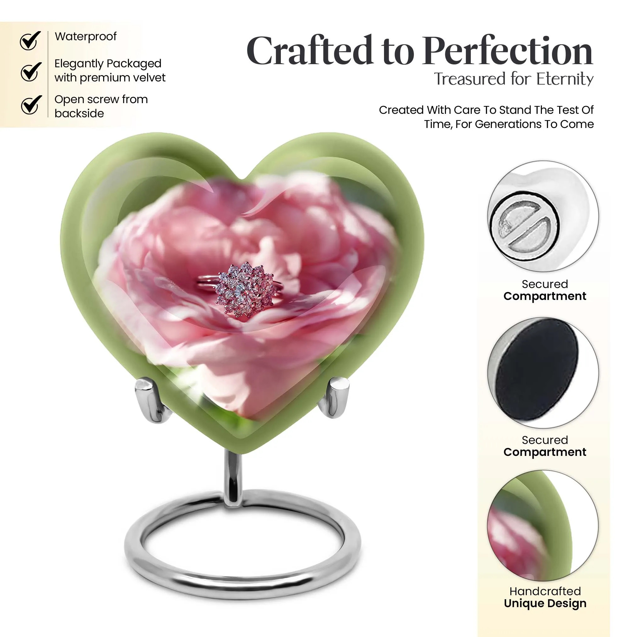 Heartfelt Remembrance - Artistic Ring Urn for Memorial Tribute