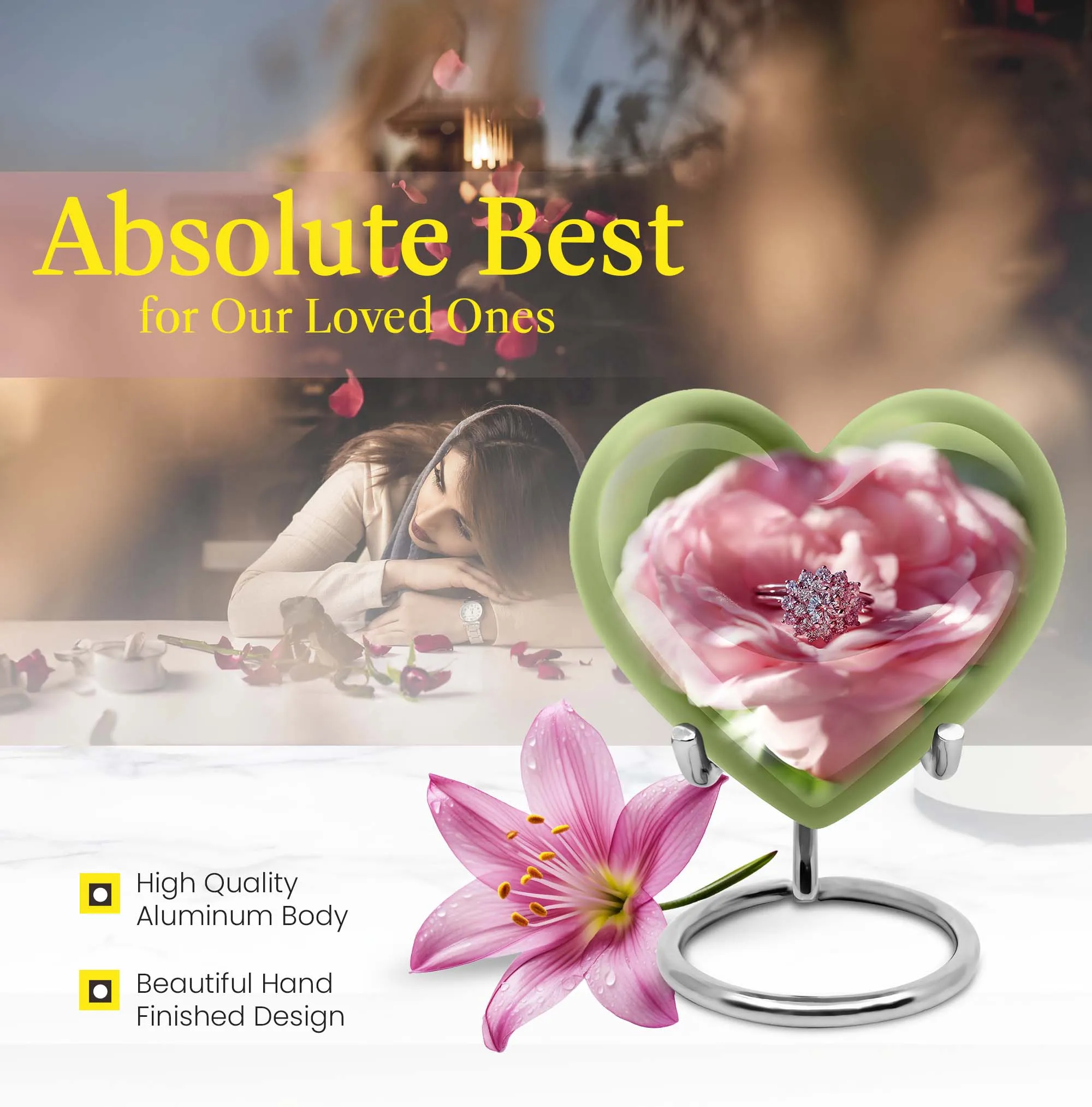 Heartfelt Remembrance - Artistic Ring Urn for Memorial Tribute