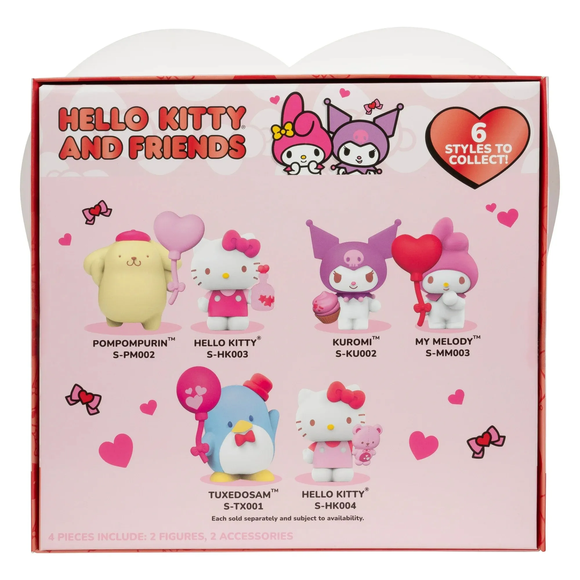Hello Kitty 2-Figure Pack Valentine (Kuromi Cupcake, My Melody Heart Balloon)