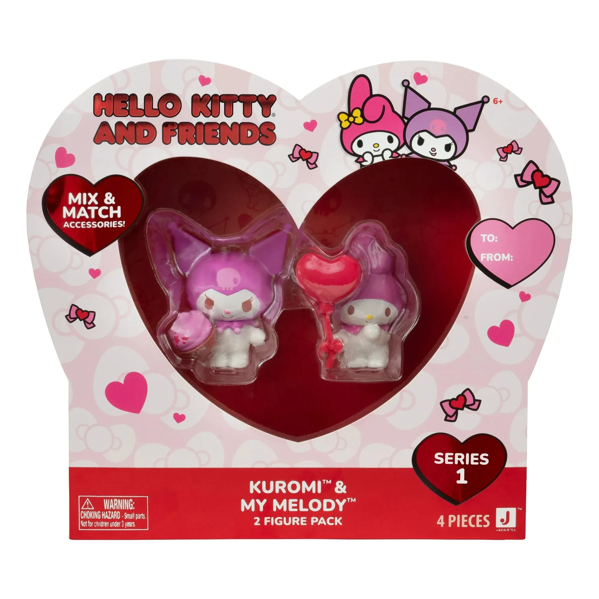 Hello Kitty 2-Figure Pack Valentine (Kuromi Cupcake, My Melody Heart Balloon)
