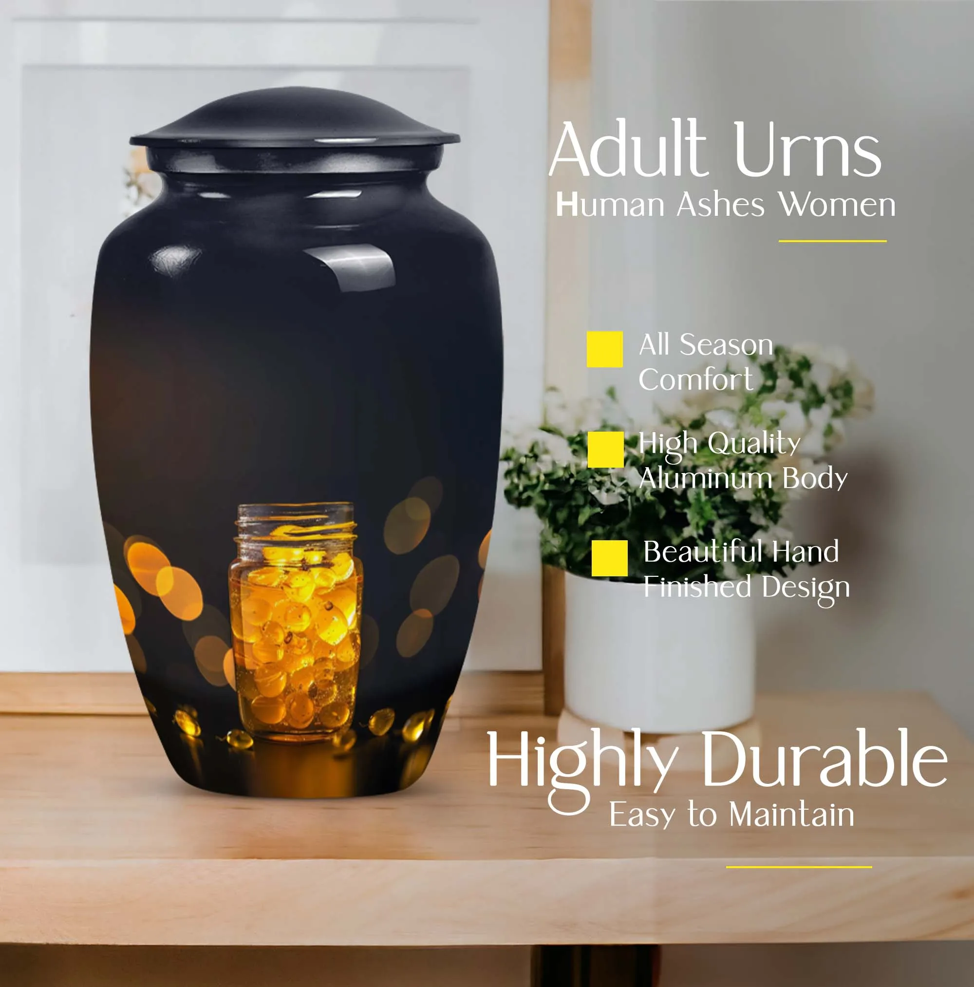 Honey Pot Tribute: Medium Memorial Urn for your Cherished Ones