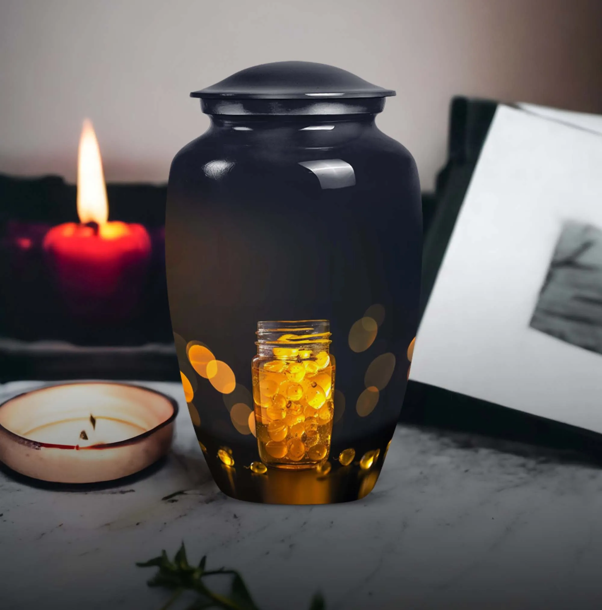 Honey Pot Tribute: Medium Memorial Urn for your Cherished Ones