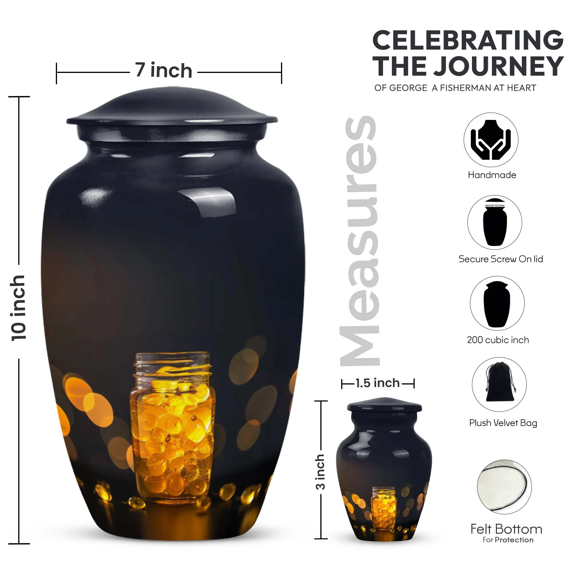 Honey Pot Tribute: Medium Memorial Urn for your Cherished Ones