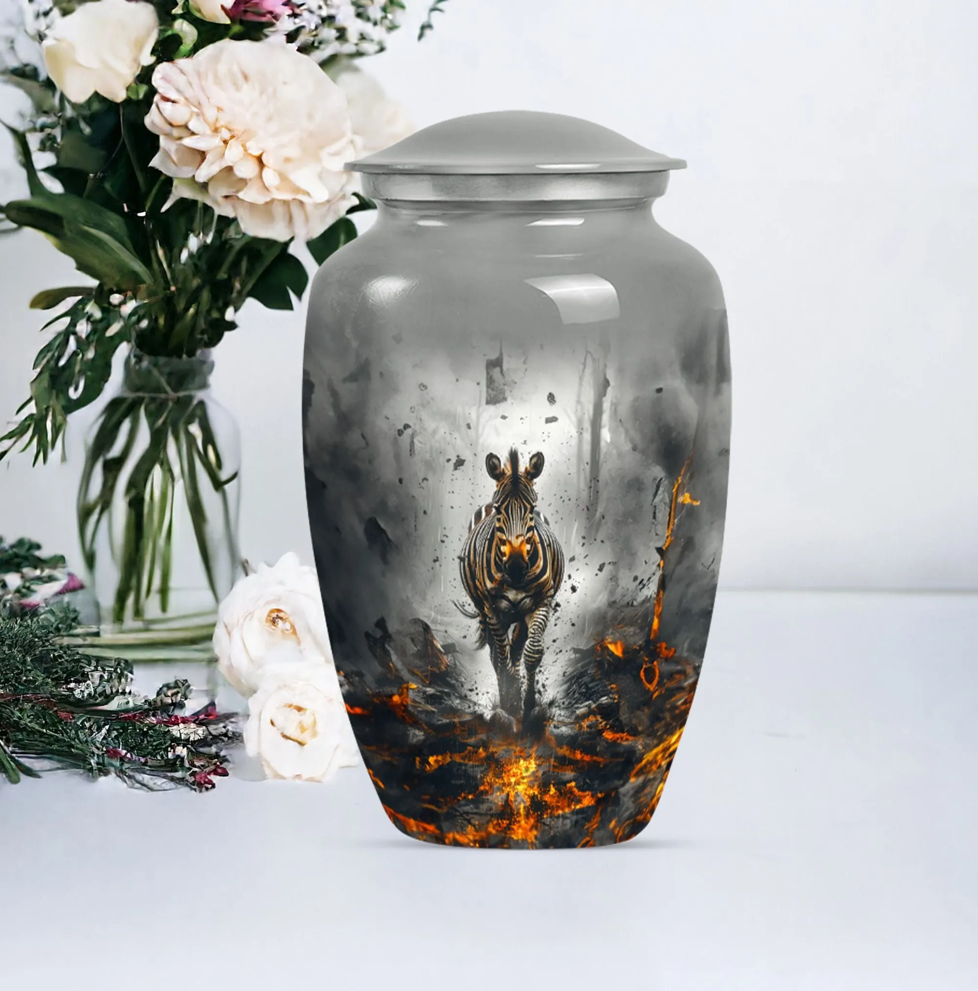 Honorable Tribute Zebra Memorial Urn for Adult Female Ashes