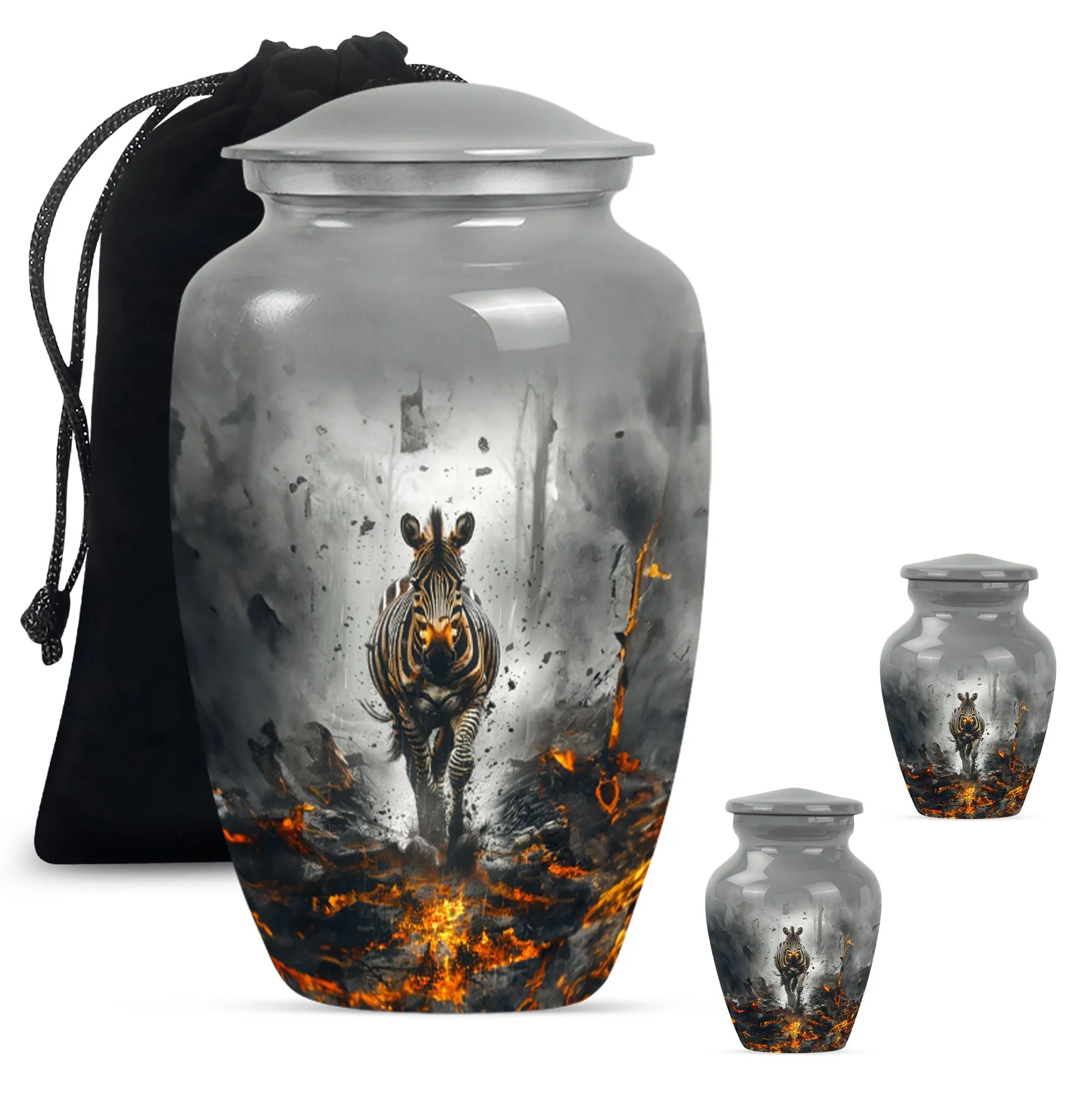 Honorable Tribute Zebra Memorial Urn for Adult Female Ashes