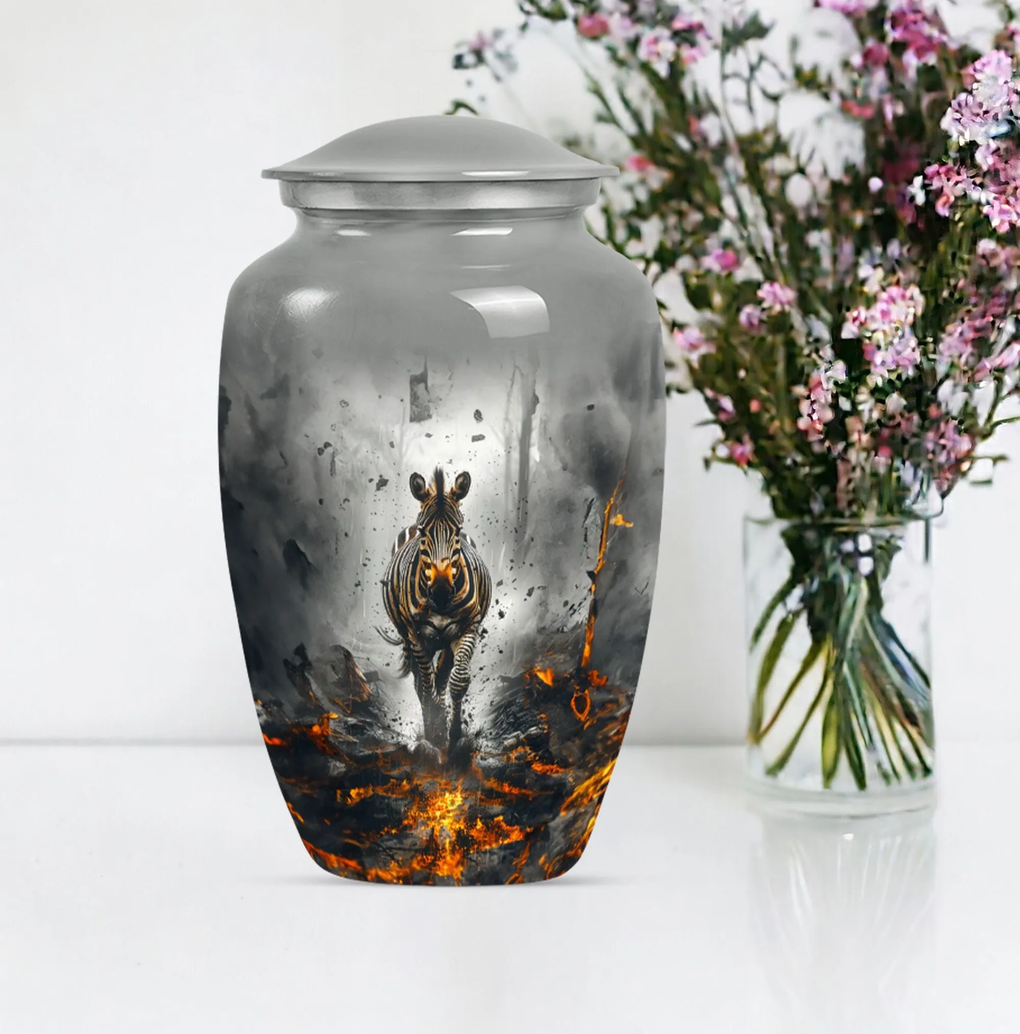 Honorable Tribute Zebra Memorial Urn for Adult Female Ashes