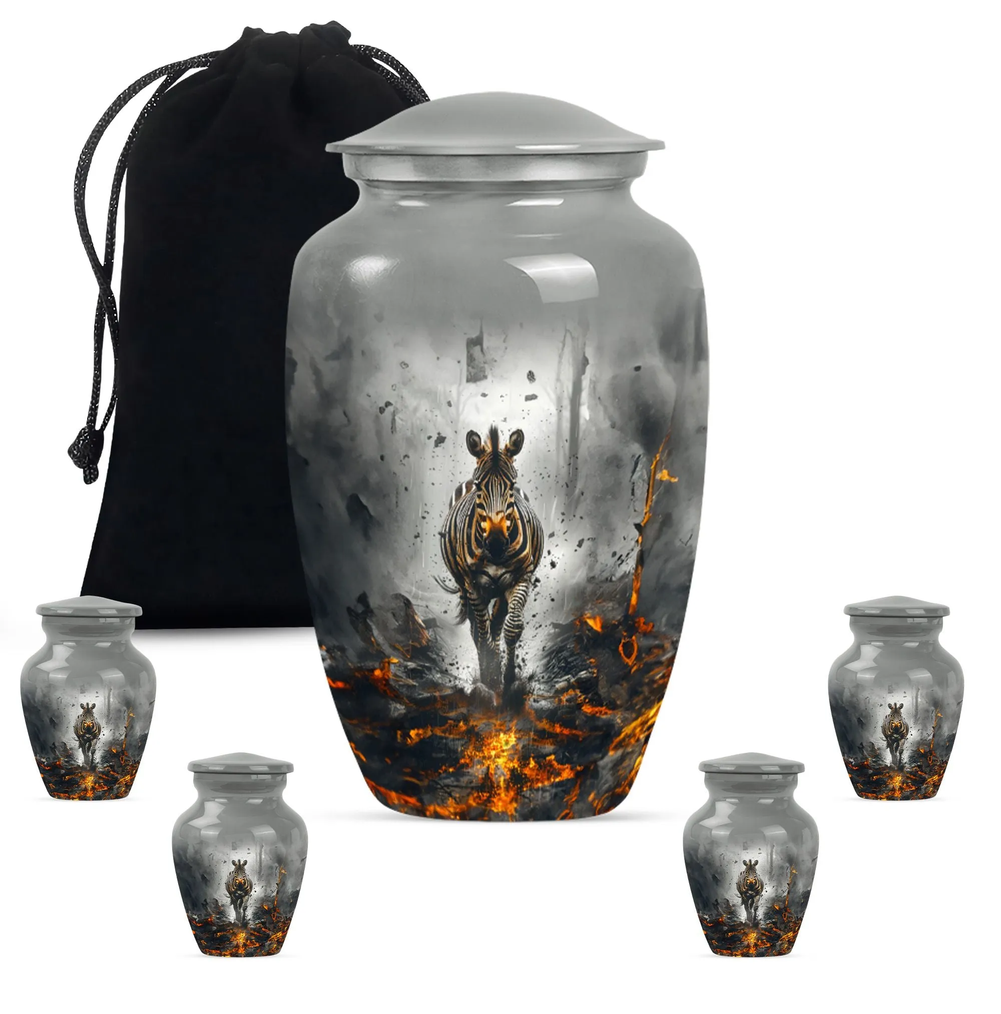 Honorable Tribute Zebra Memorial Urn for Adult Female Ashes