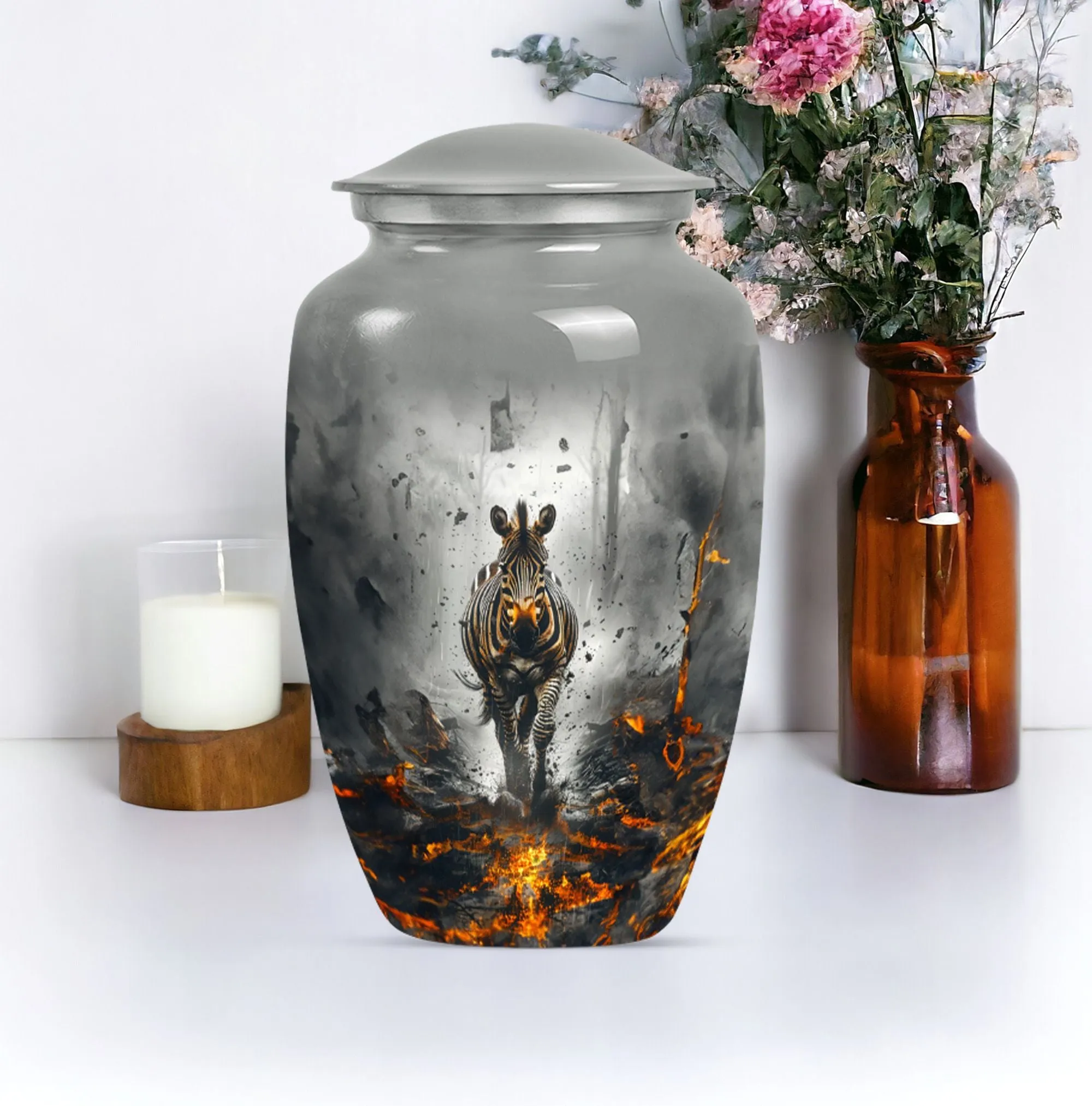 Honorable Tribute Zebra Memorial Urn for Adult Female Ashes