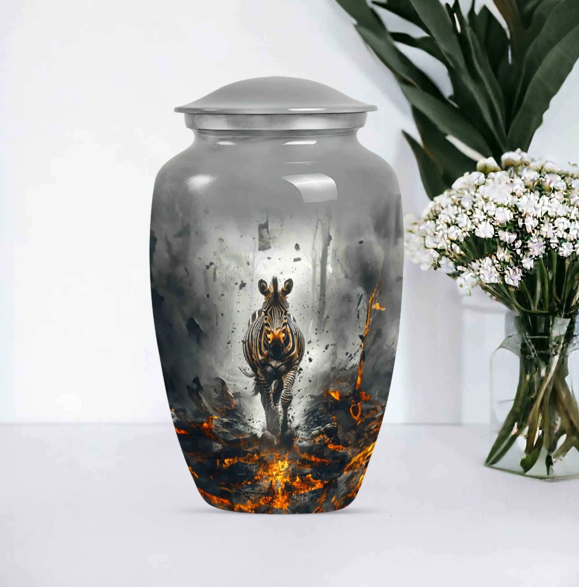 Honorable Tribute Zebra Memorial Urn for Adult Female Ashes