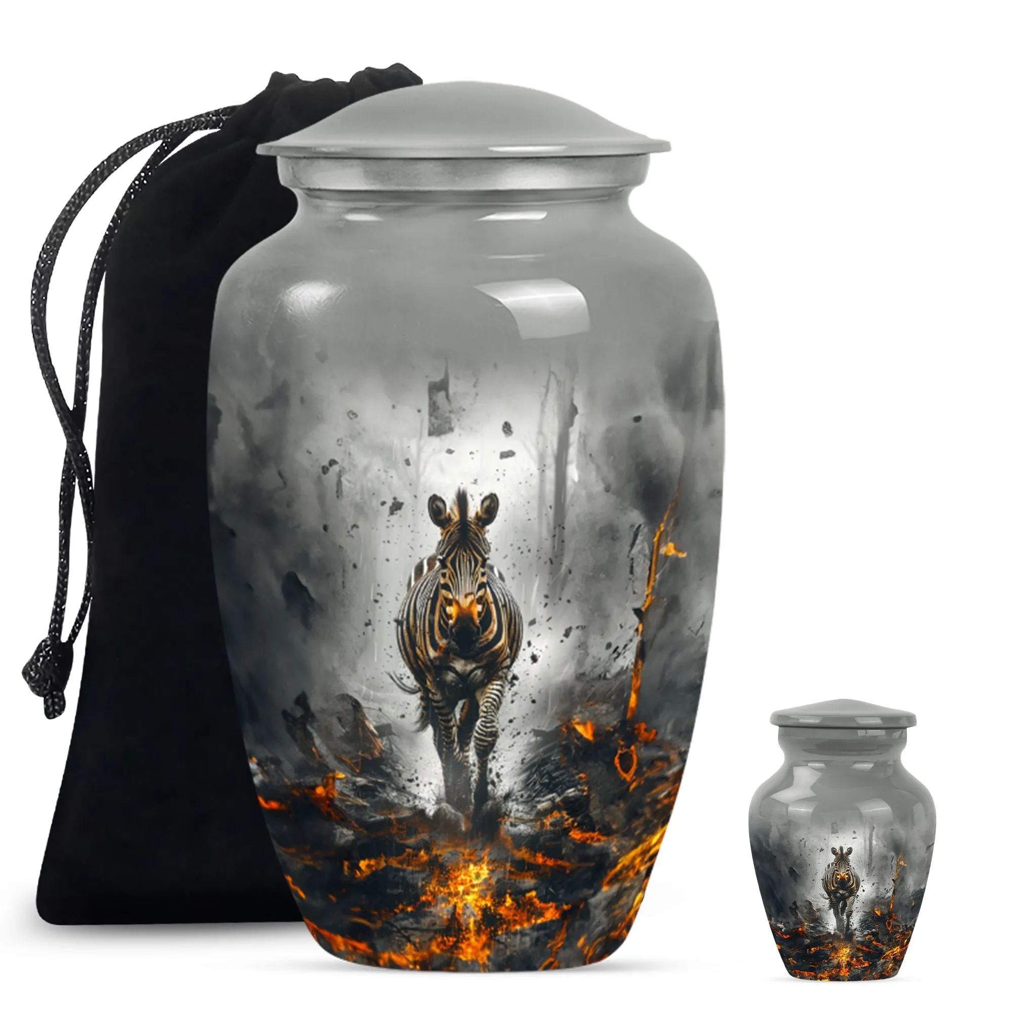 Honorable Tribute Zebra Memorial Urn for Adult Female Ashes