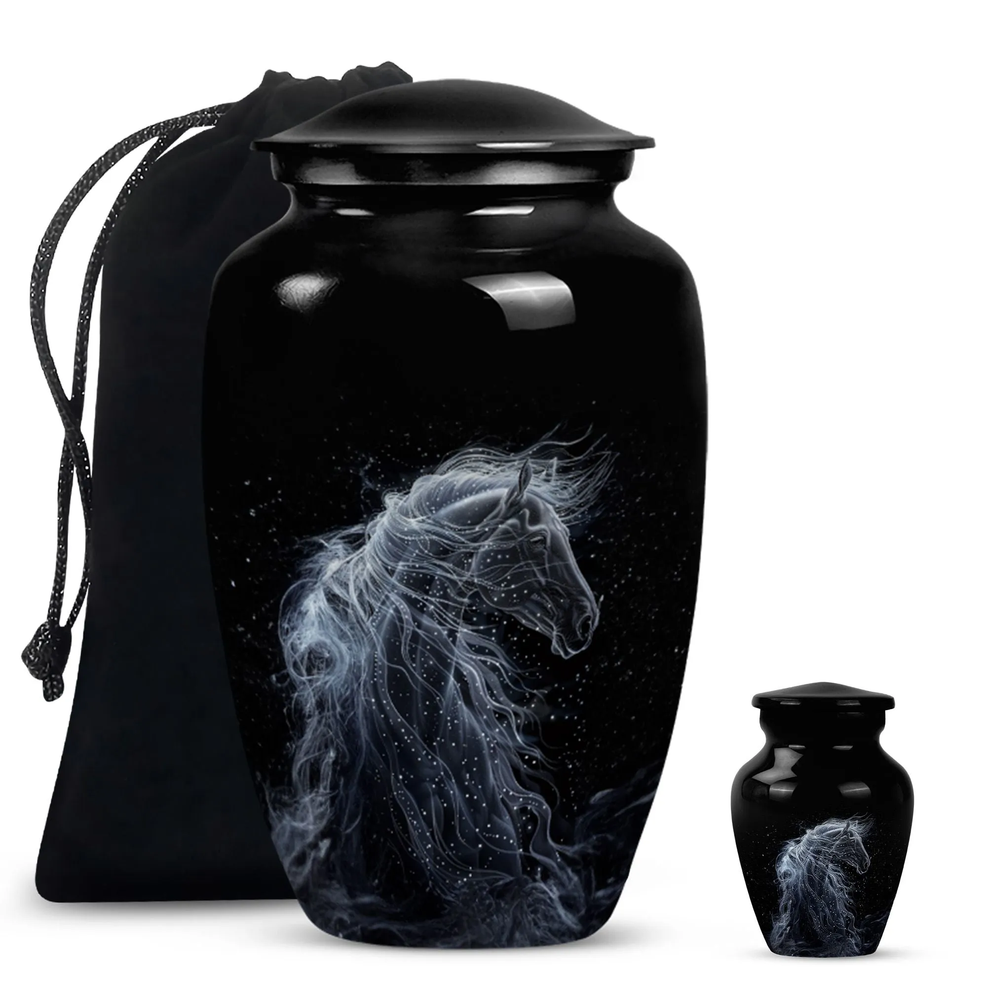 Horse Design Cremation Urn:  Classic Urn For Dad Ashes