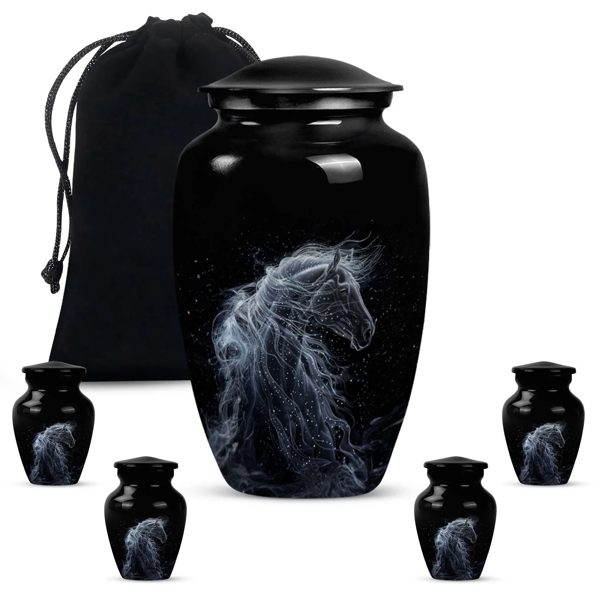 Horse Design Cremation Urn:  Classic Urn For Dad Ashes