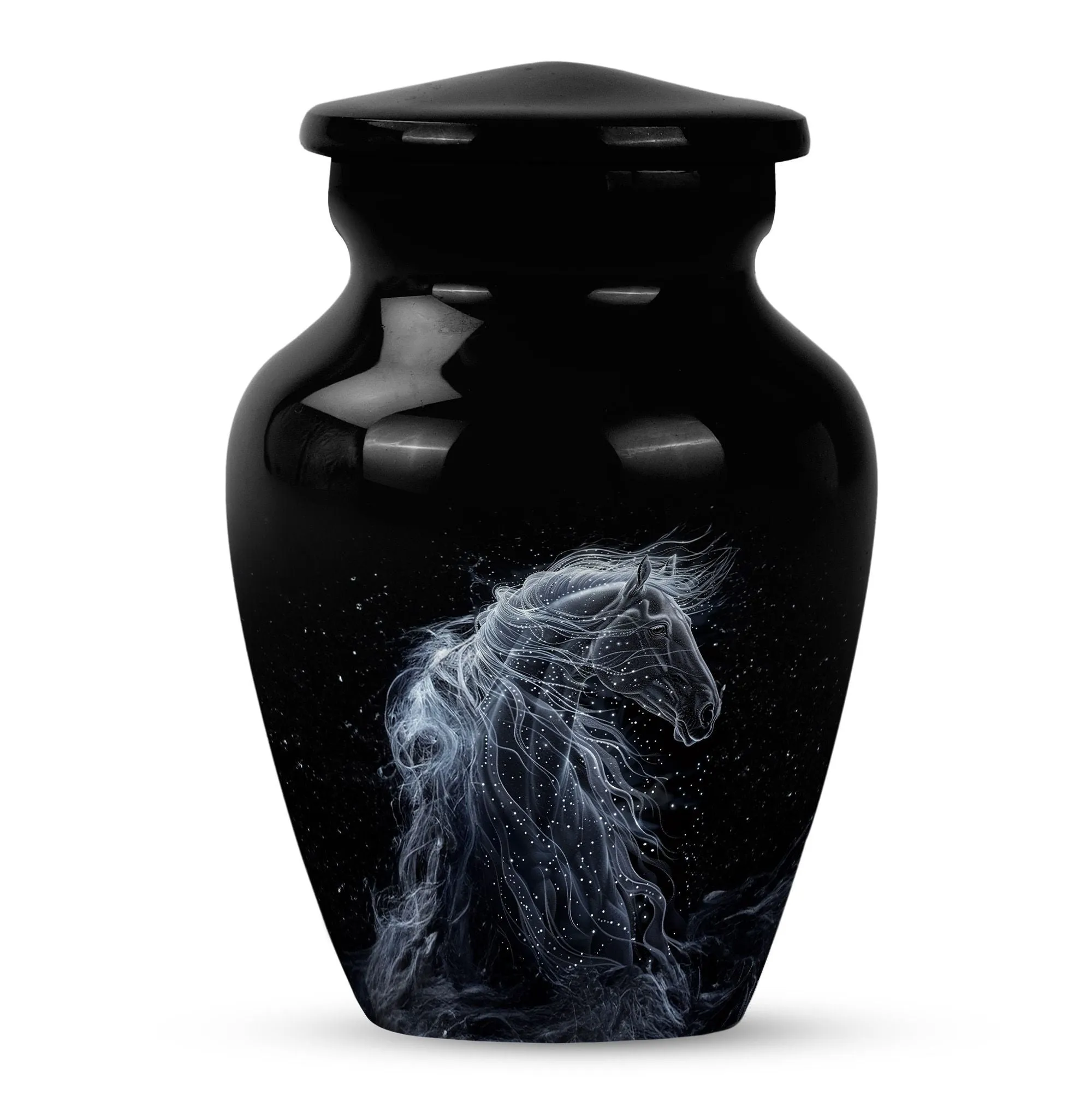 Horse Design Cremation Urn:  Classic Urn For Dad Ashes