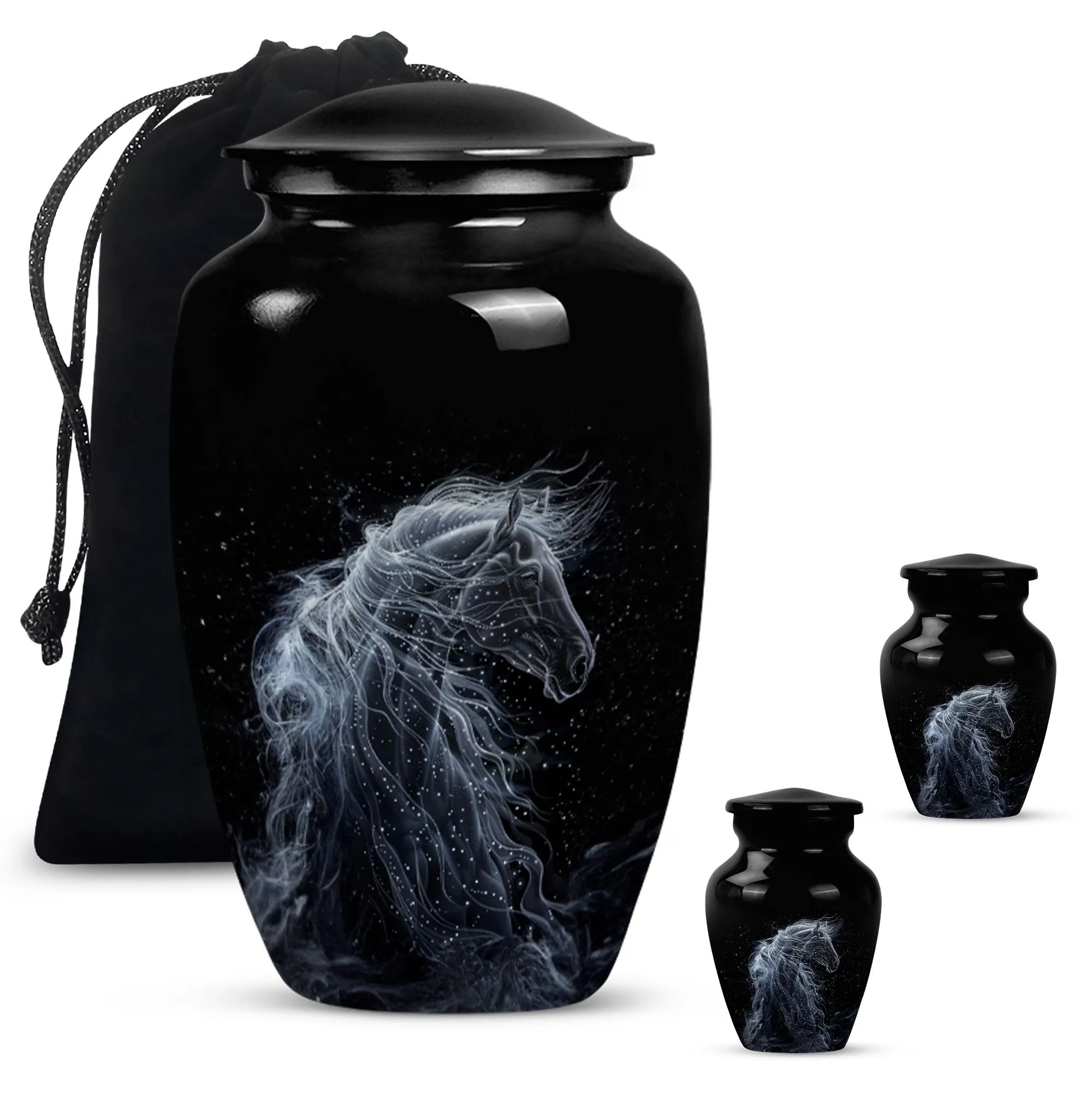 Horse Design Cremation Urn:  Classic Urn For Dad Ashes