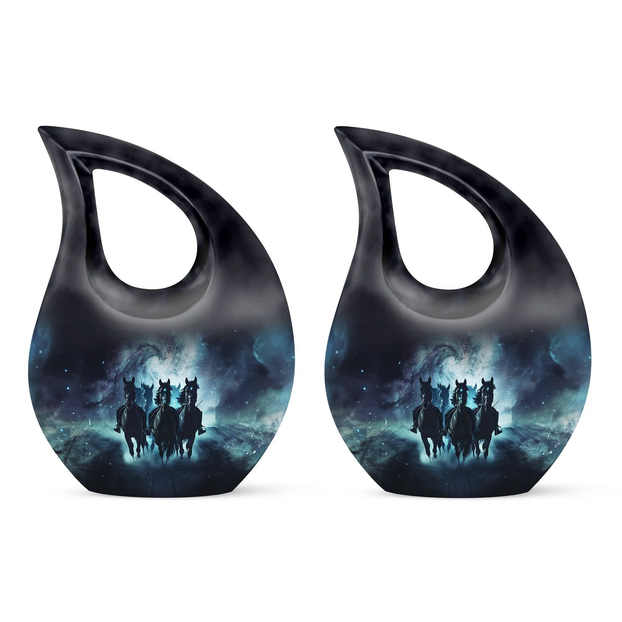 Horse Memorial Cremation Urn – Expressive Cross Drop Design