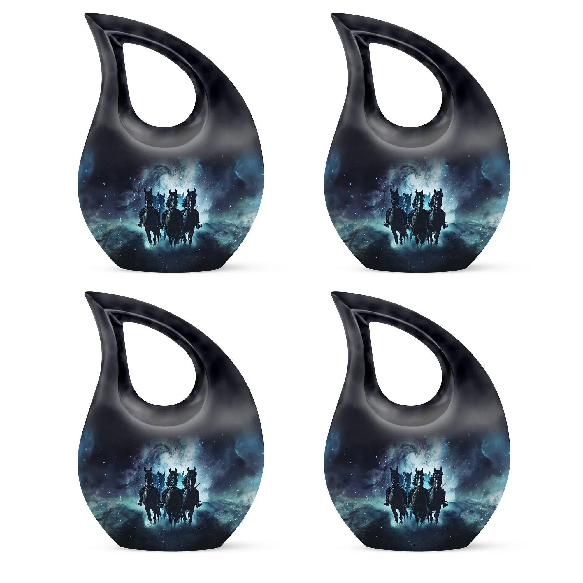 Horse Memorial Cremation Urn – Expressive Cross Drop Design