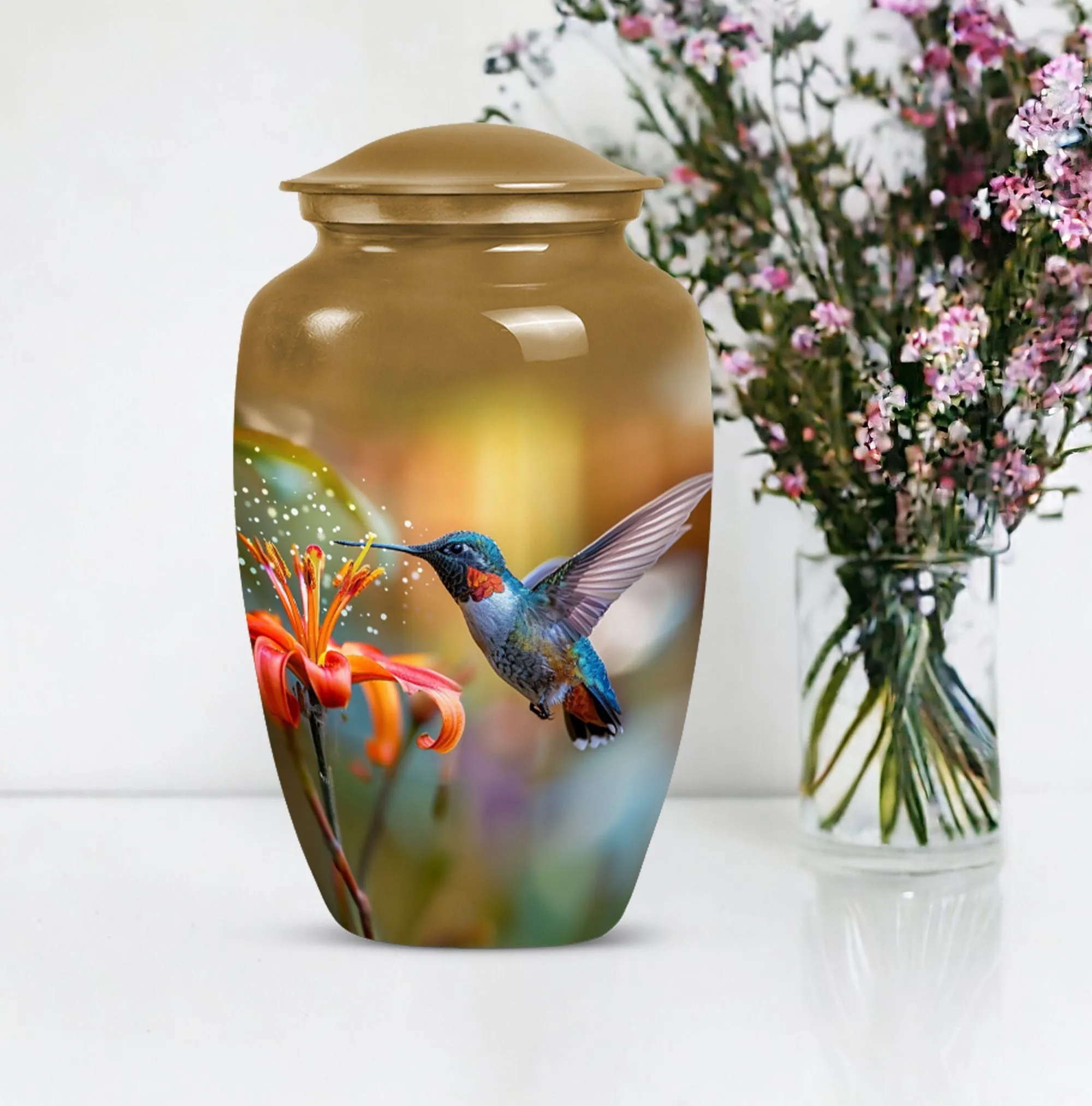 Humming Bird Tribute: Eternal Rest Cremation Urn for Ashes