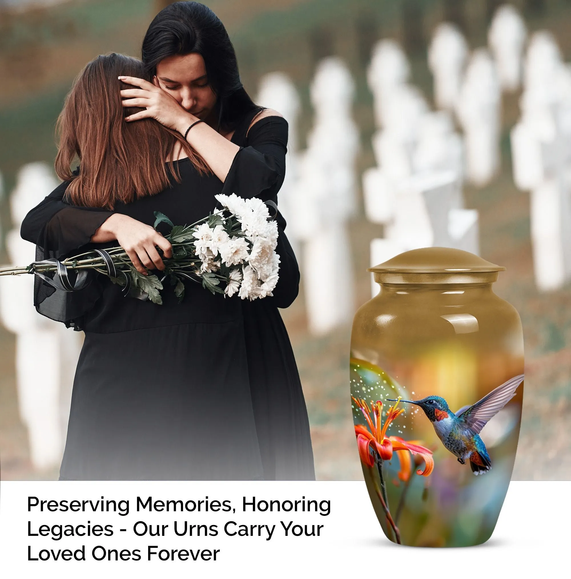 Humming Bird Tribute: Eternal Rest Cremation Urn for Ashes