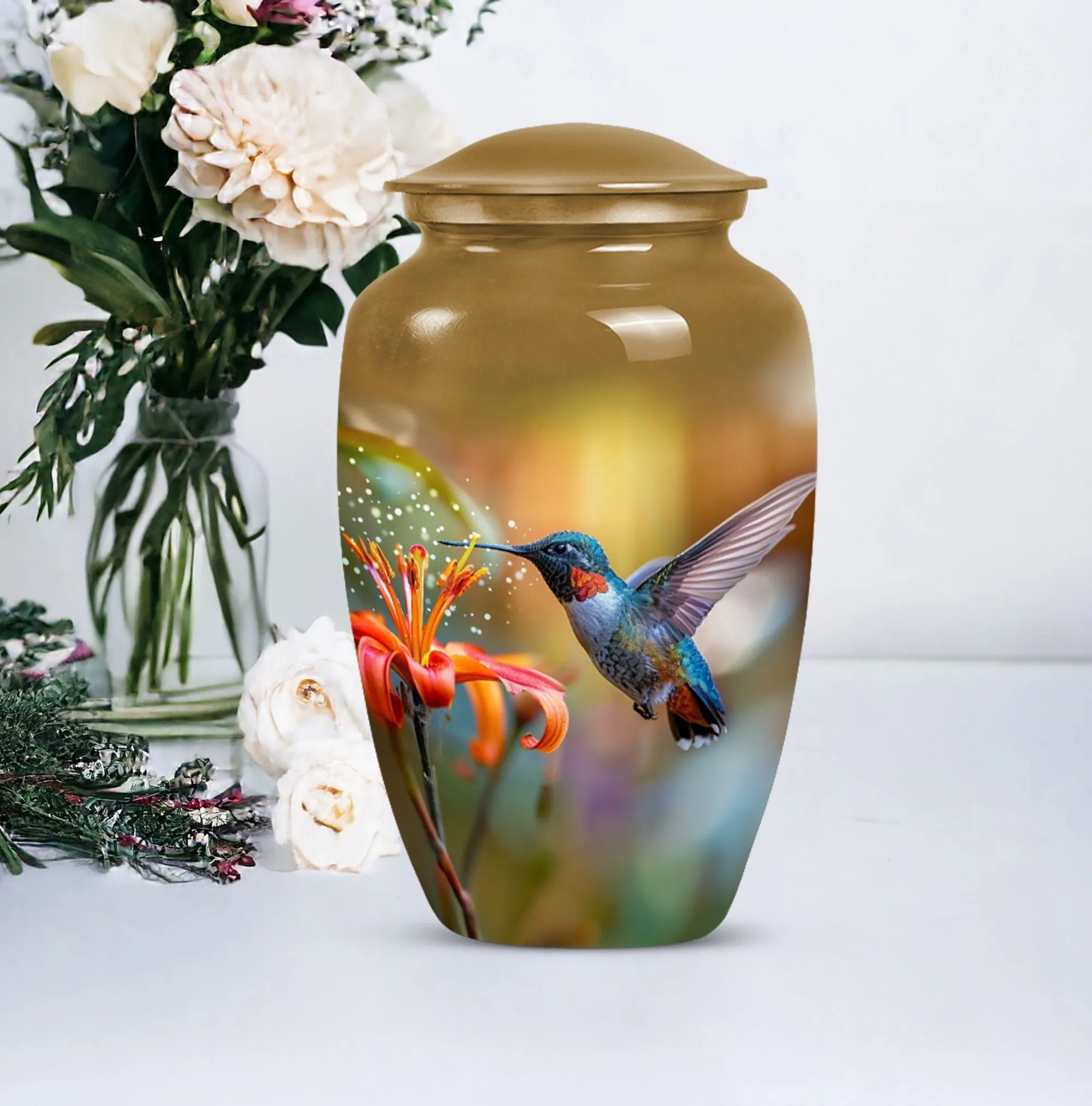 Humming Bird Tribute: Eternal Rest Cremation Urn for Ashes