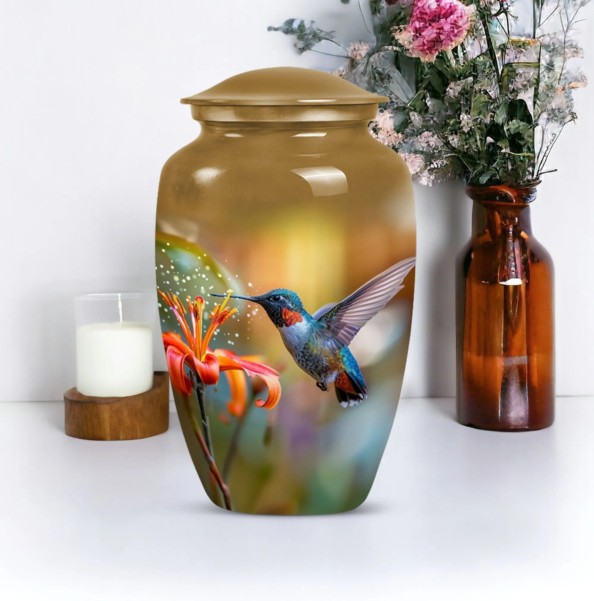 Humming Bird Tribute: Eternal Rest Cremation Urn for Ashes