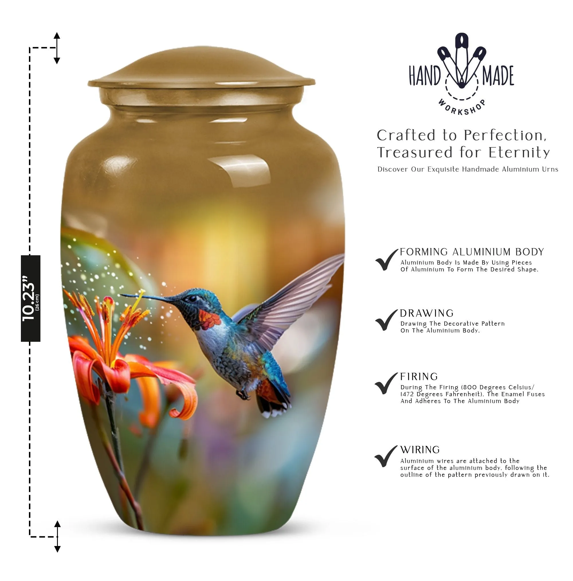 Humming Bird Tribute: Eternal Rest Cremation Urn for Ashes